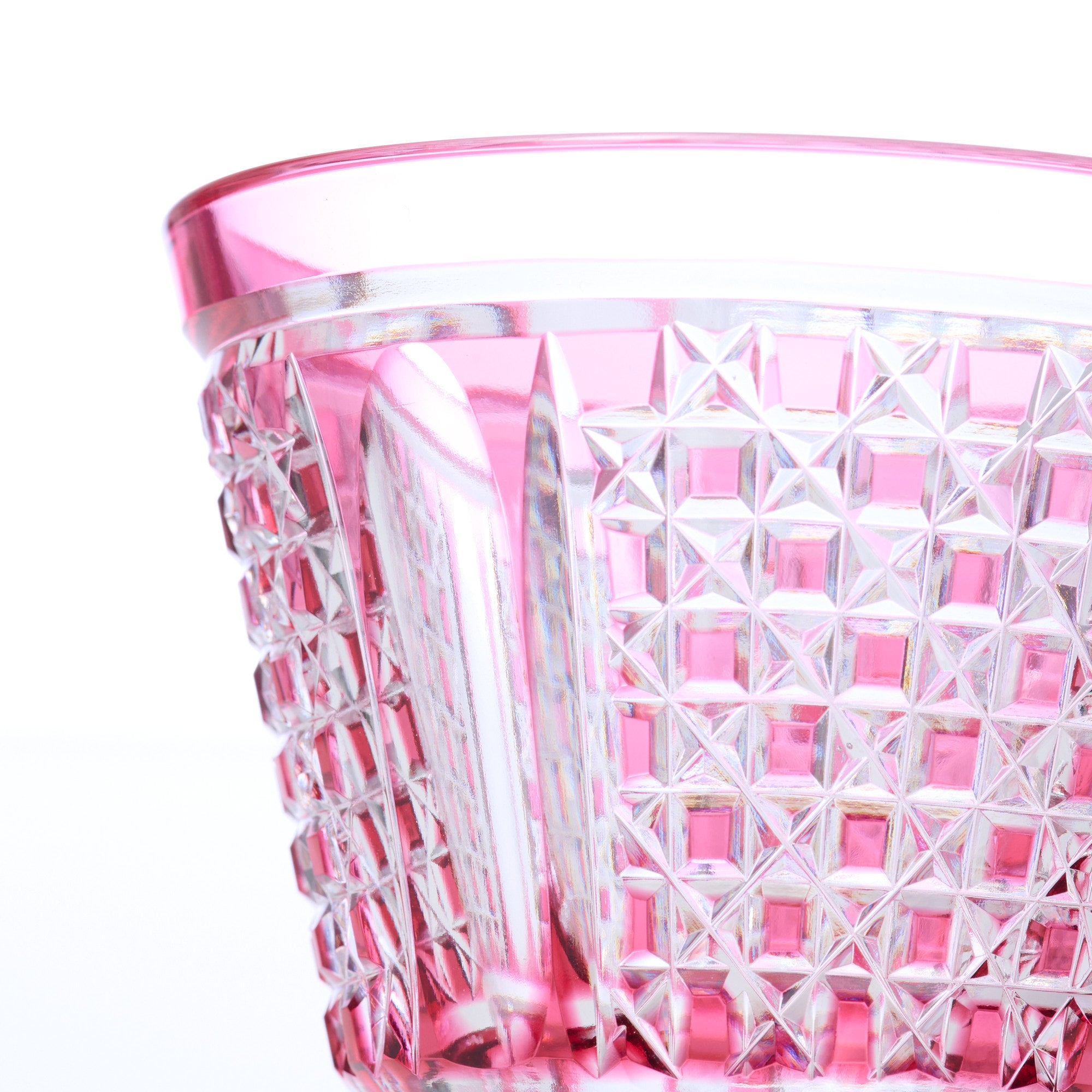 Pink Checkered Whiskey Glass