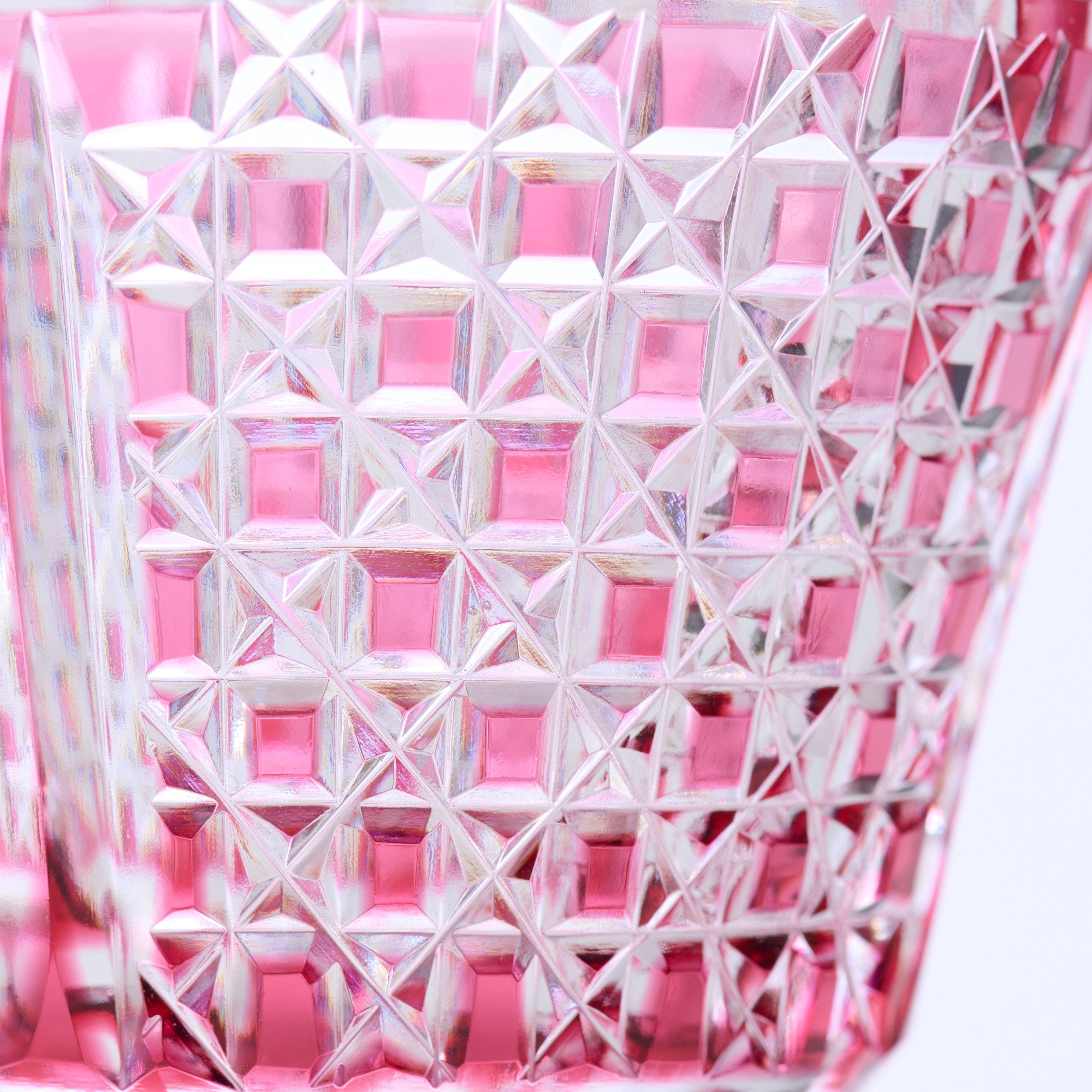 Pink Checkered Whiskey Glass