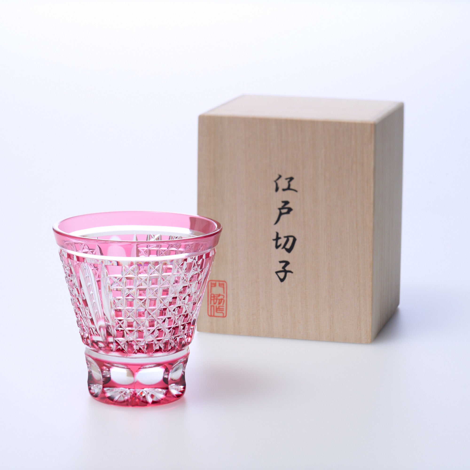 Pink Checkered Whiskey Glass
