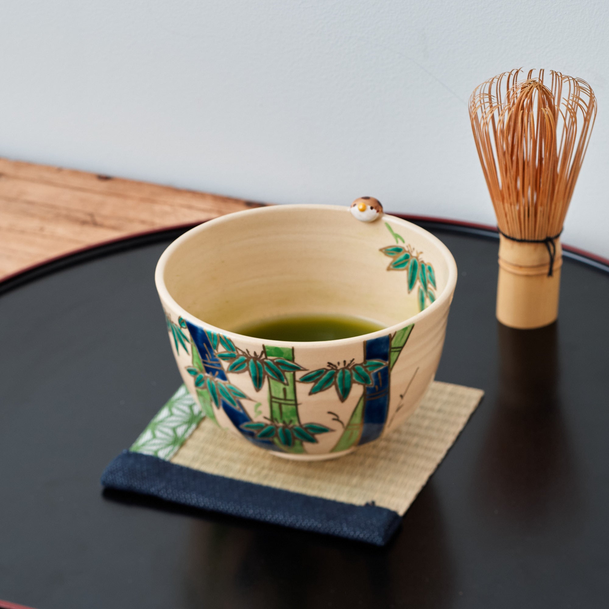Bamboo and Peeking Sparrow Matcha Bowl