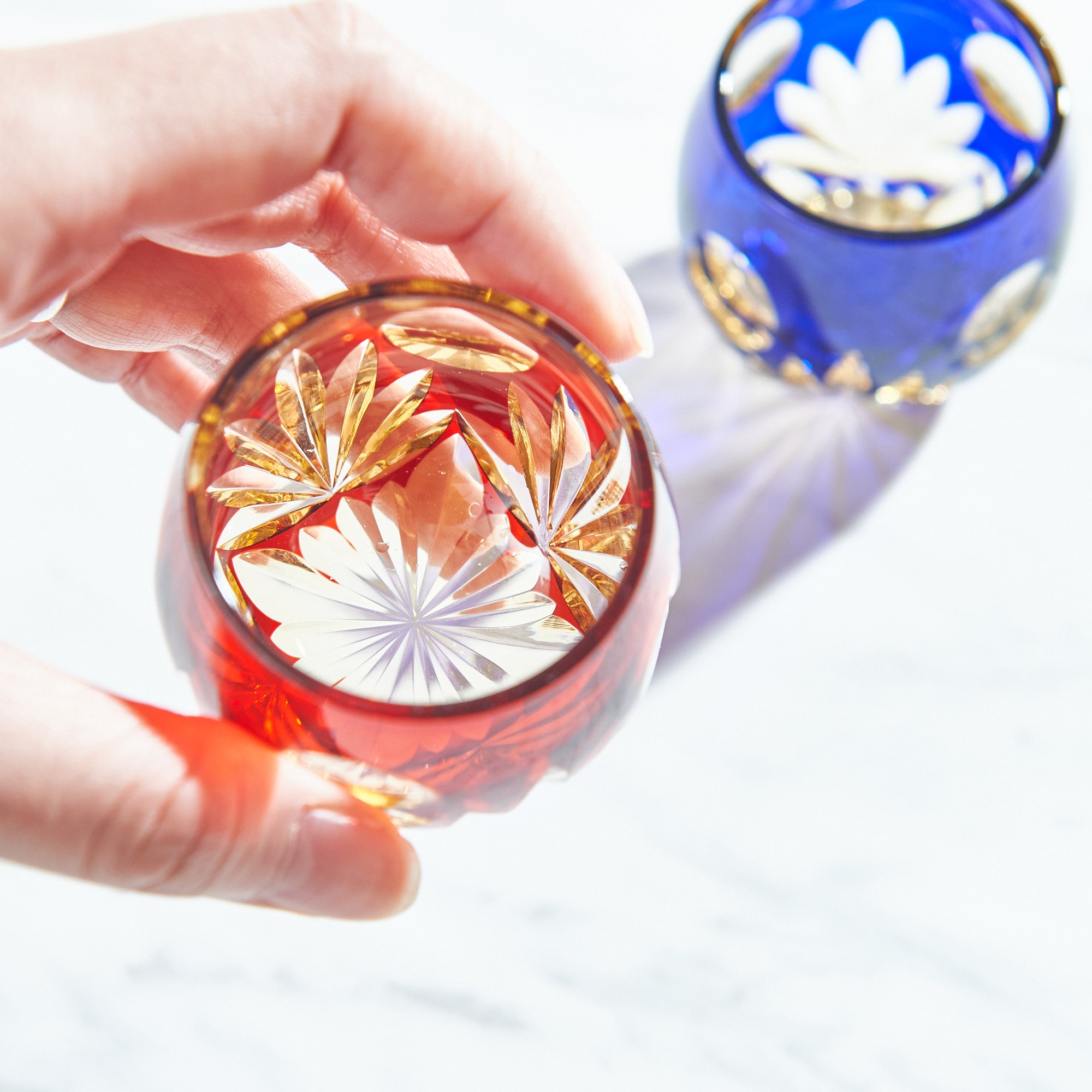 Red Hazy Moon Guinomi Sake Cup