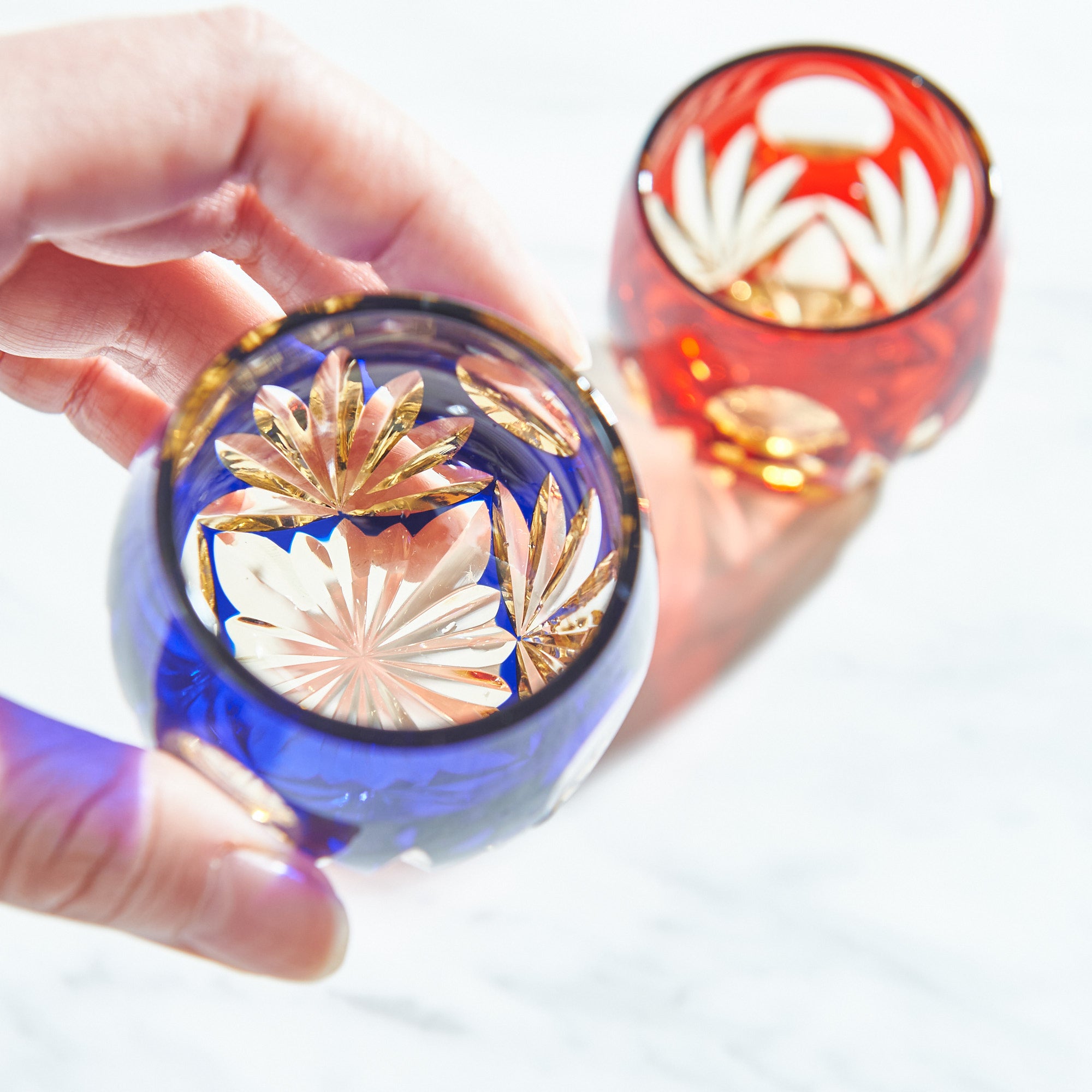 Lapis Lazuli Hazy Moon Guinomi Sake Cup