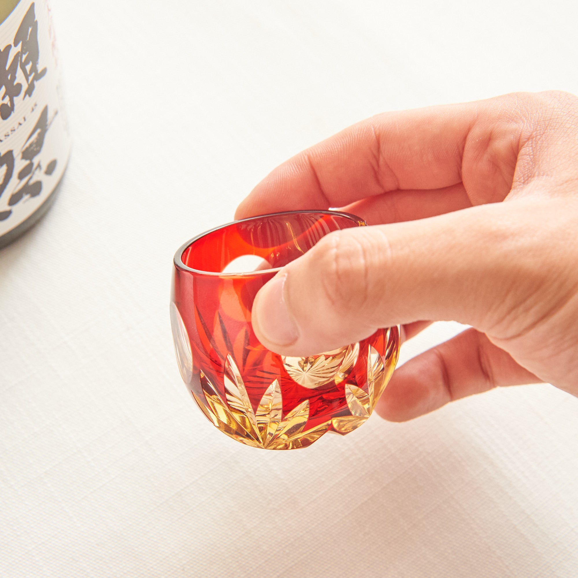 Red Hazy Moon Guinomi Sake Cup