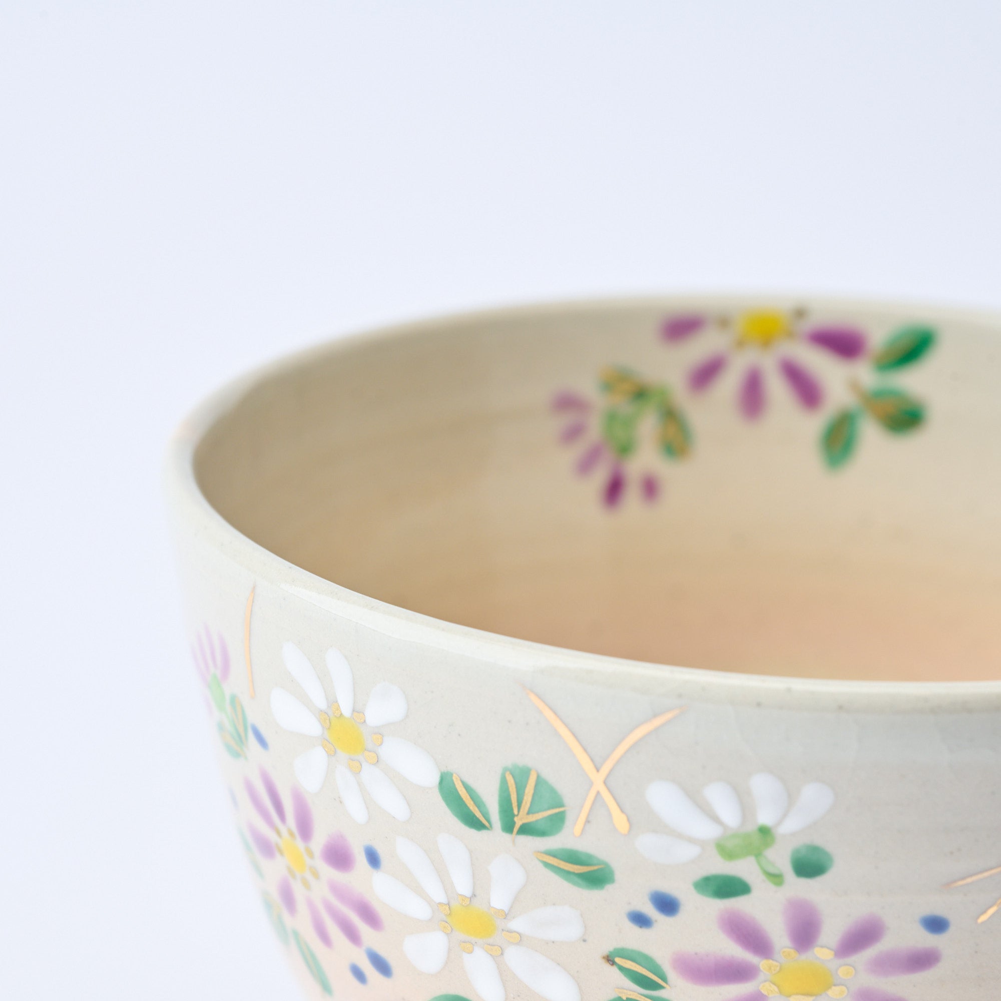 Chrysanthemums Along a Fence Matcha Bowl