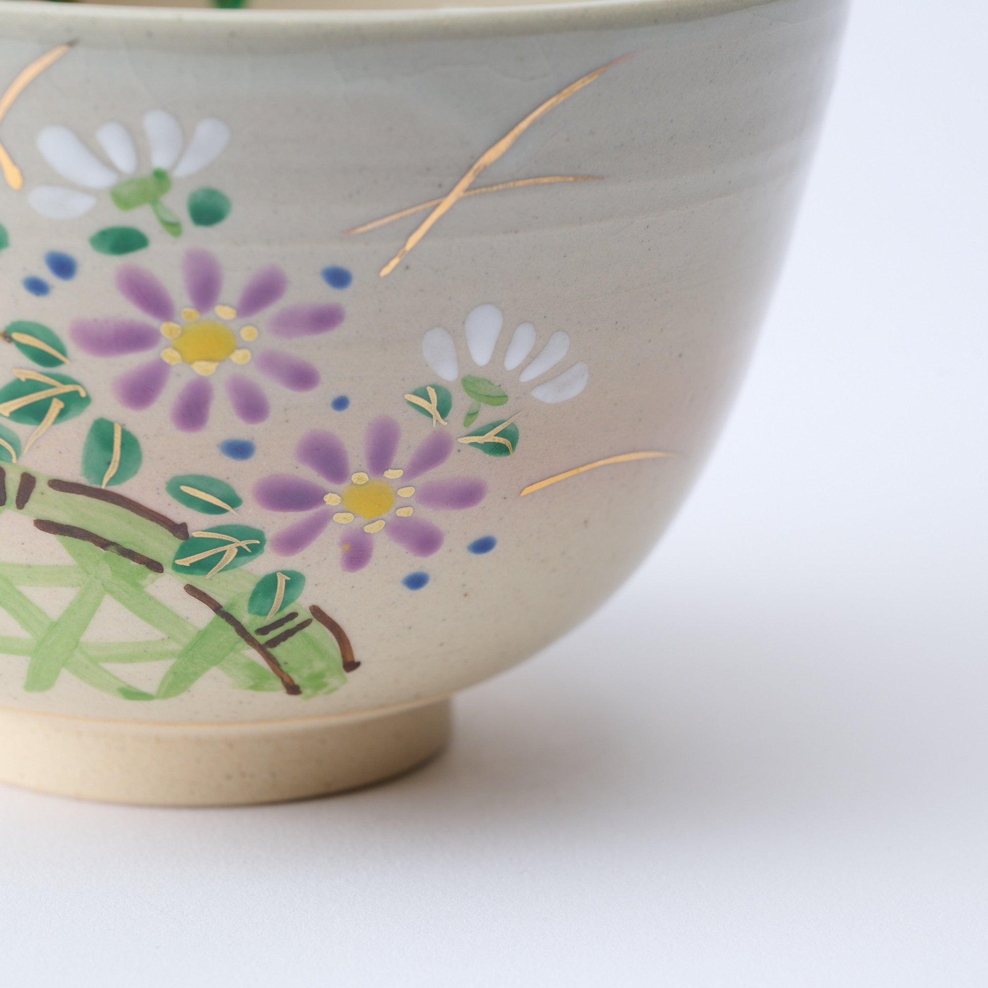 Chrysanthemums Along a Fence Matcha Bowl