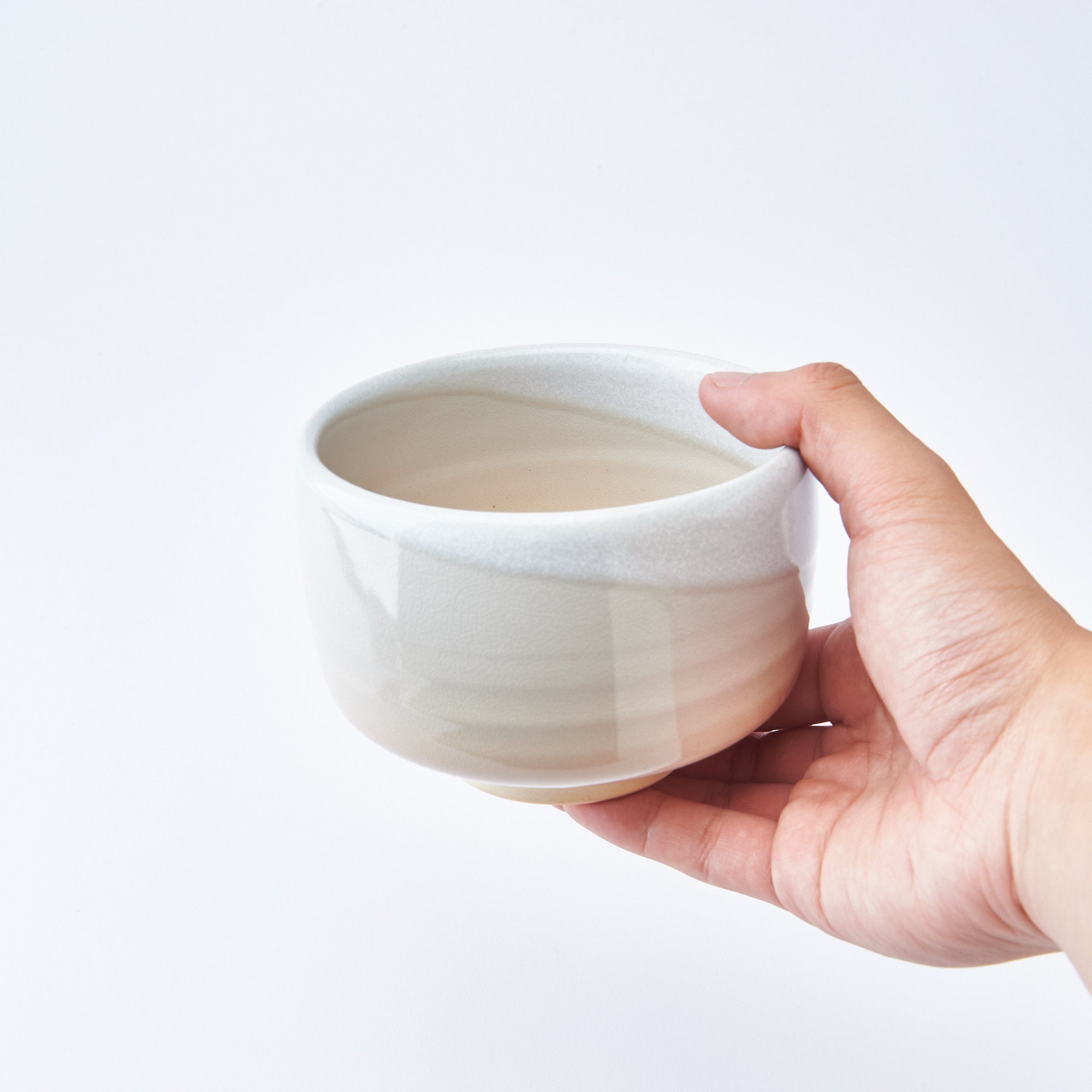 White Cream Gradient Matcha Bowl