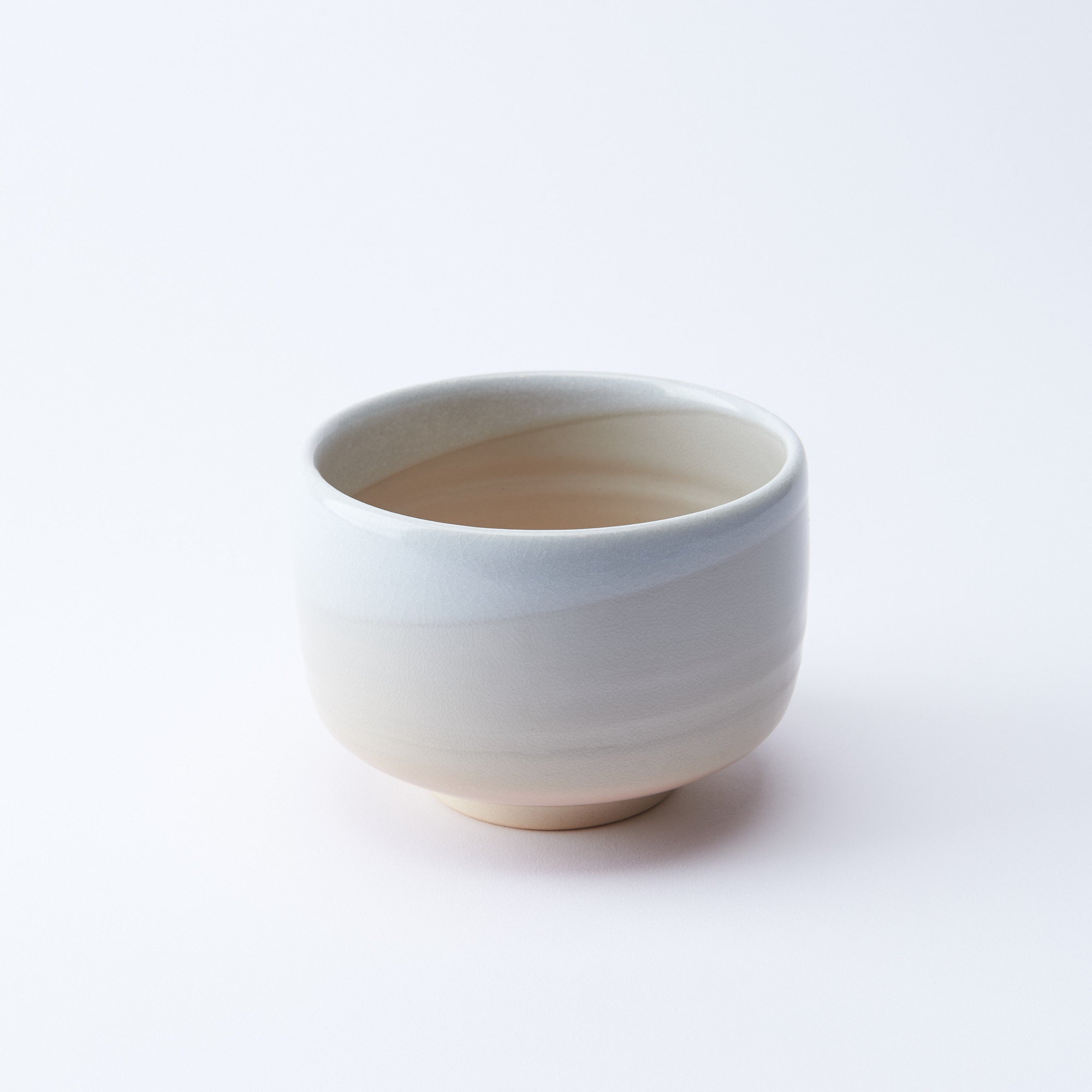 White Cream Gradient Matcha Bowl