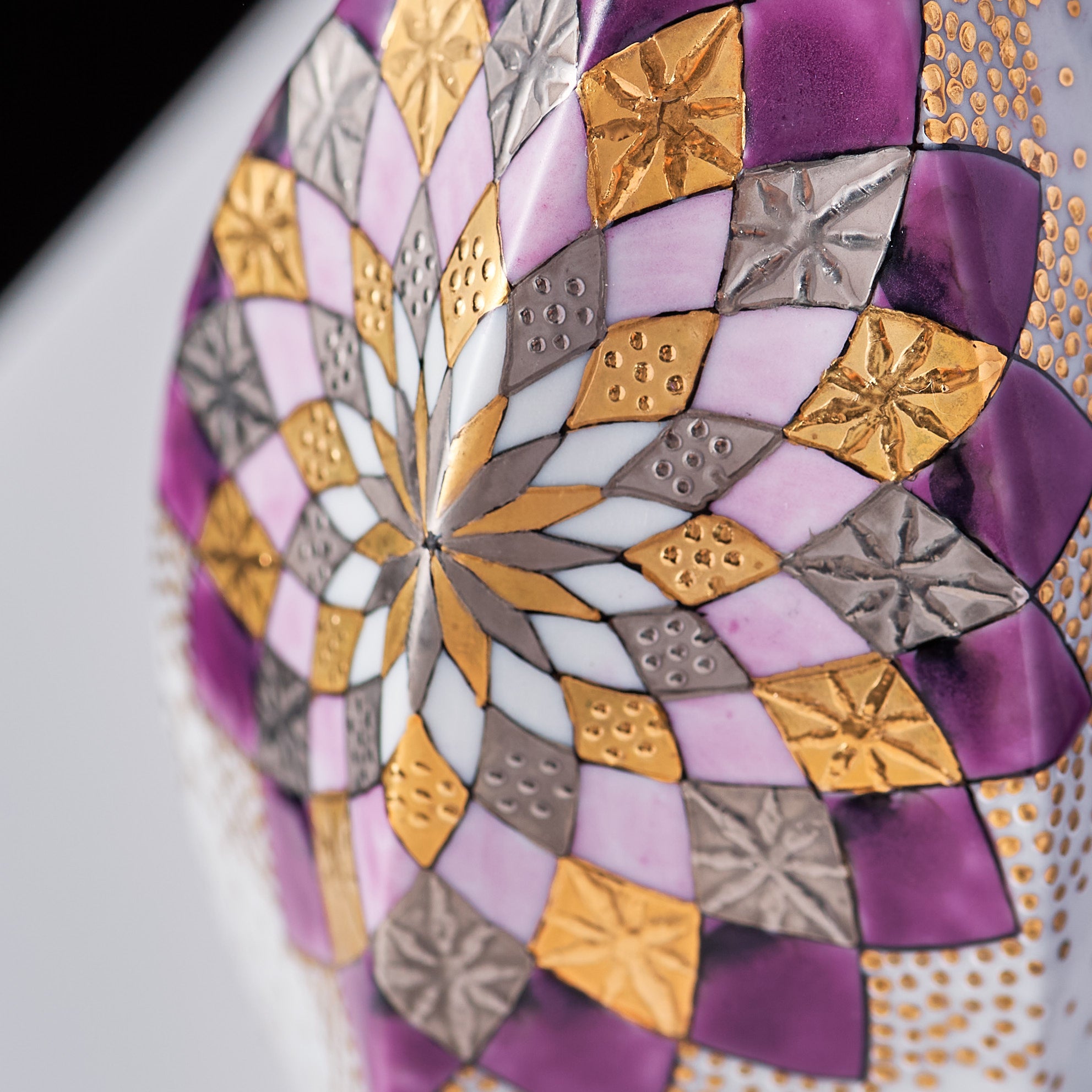 Purple Kaleidoscope Bloom Japanese Single Flower Vase