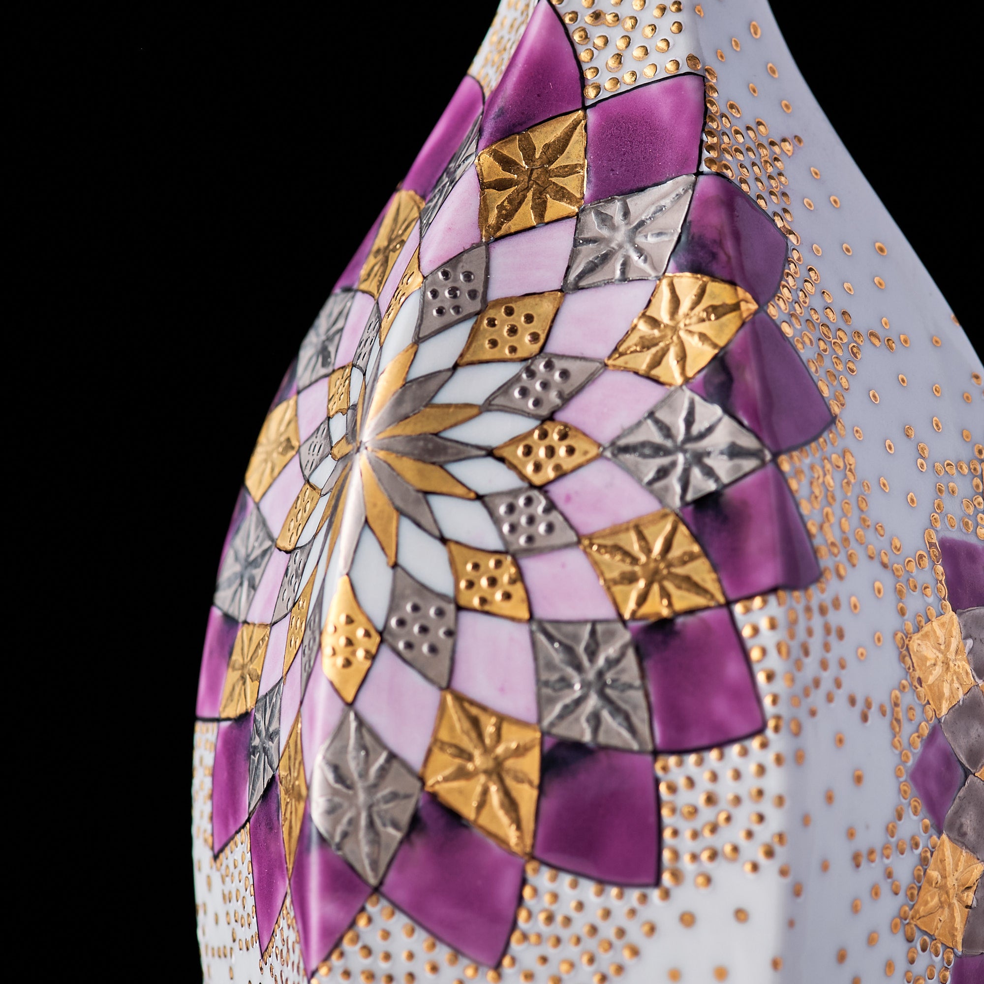Purple Kaleidoscope Bloom Japanese Single Flower Vase
