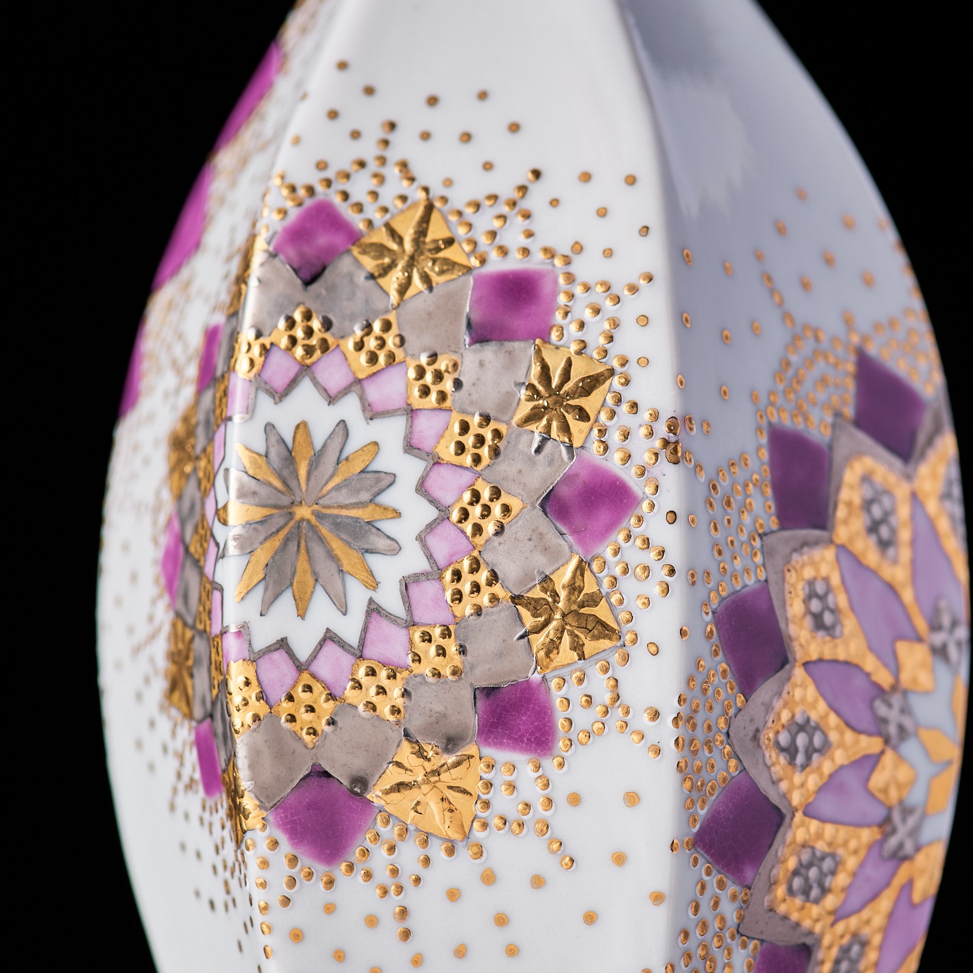Purple Kaleidoscope Bloom Japanese Single Flower Vase