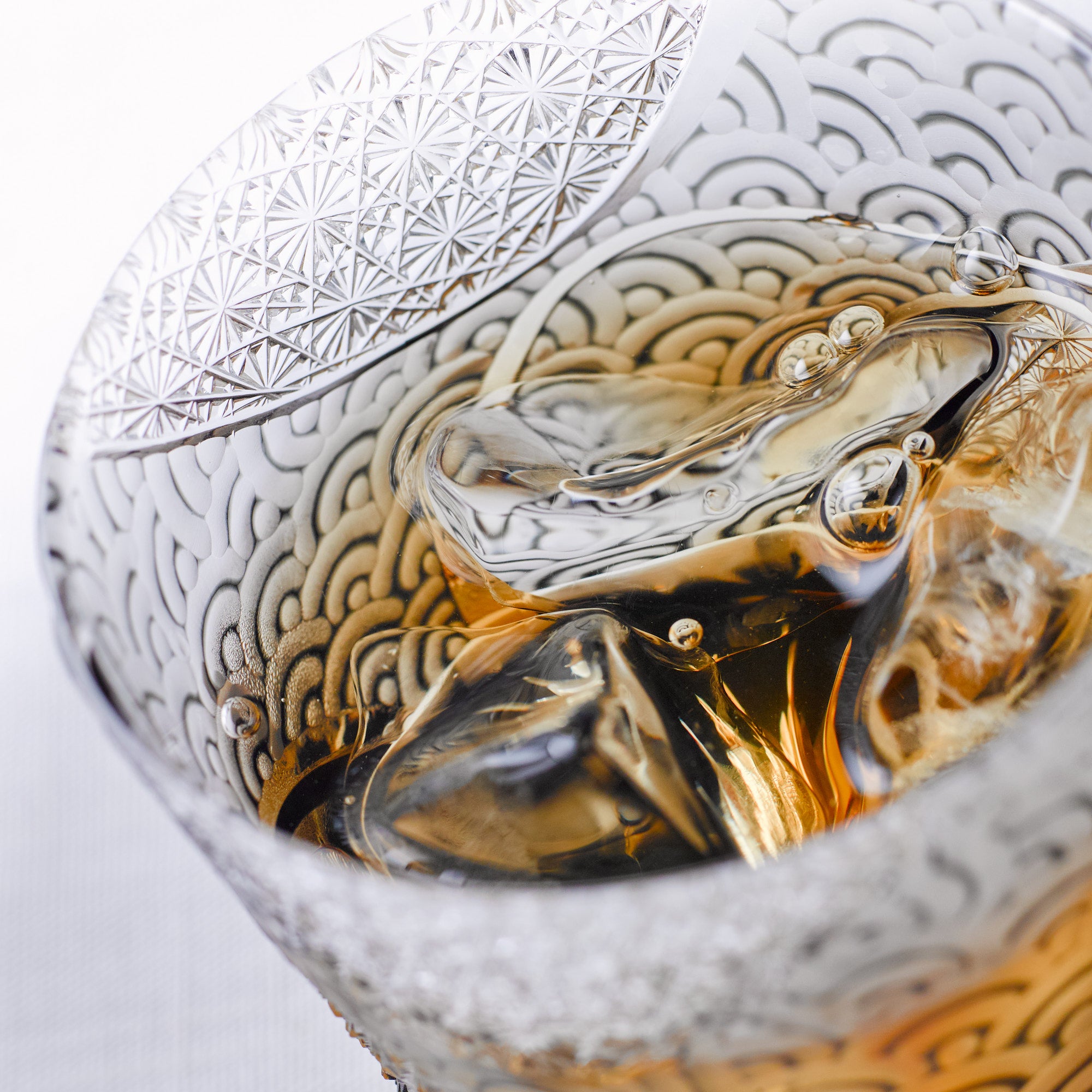 Rolling Waves Edo Kiriko Whiskey Glass