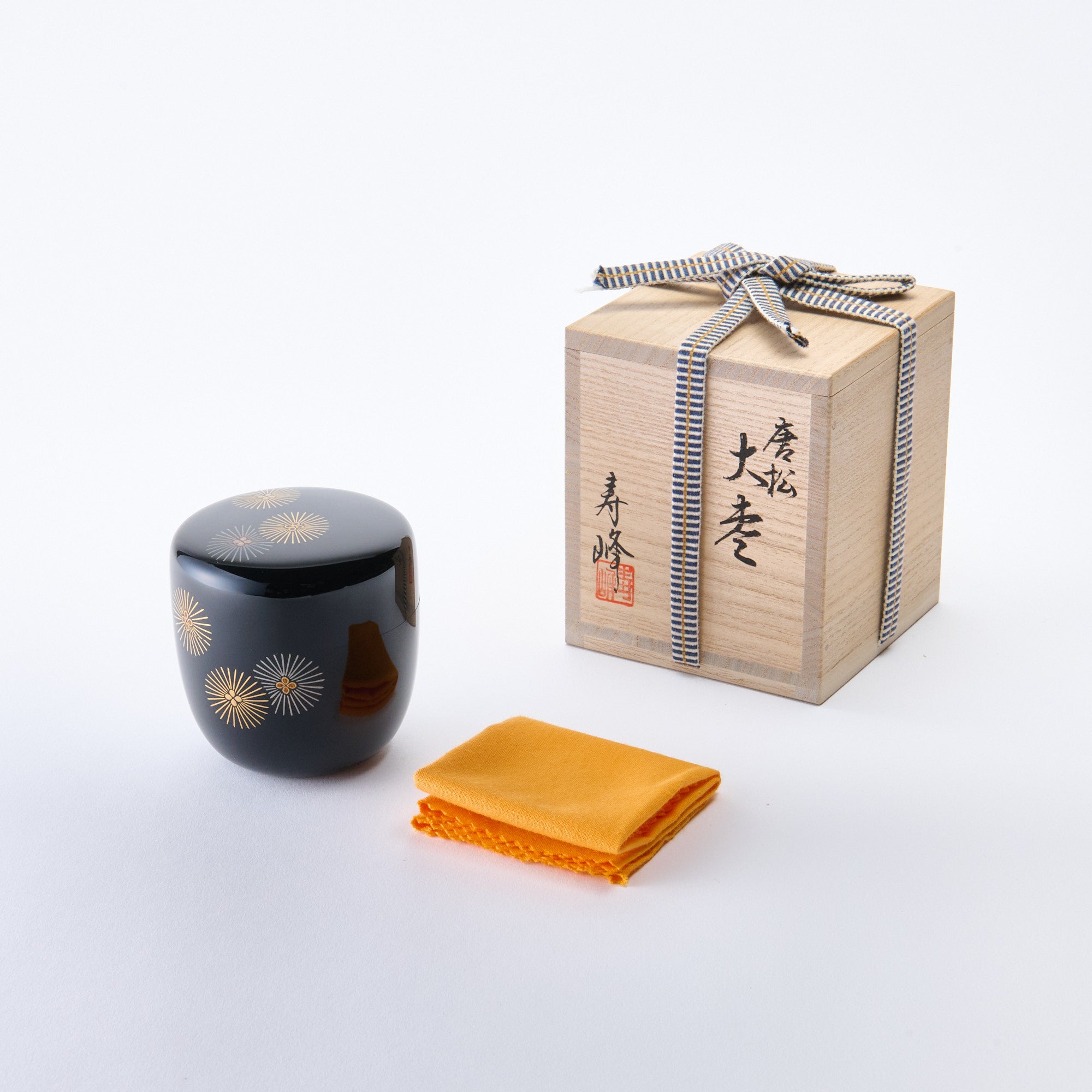 Gold and Silver Larch Tree Natsume Matcha Container