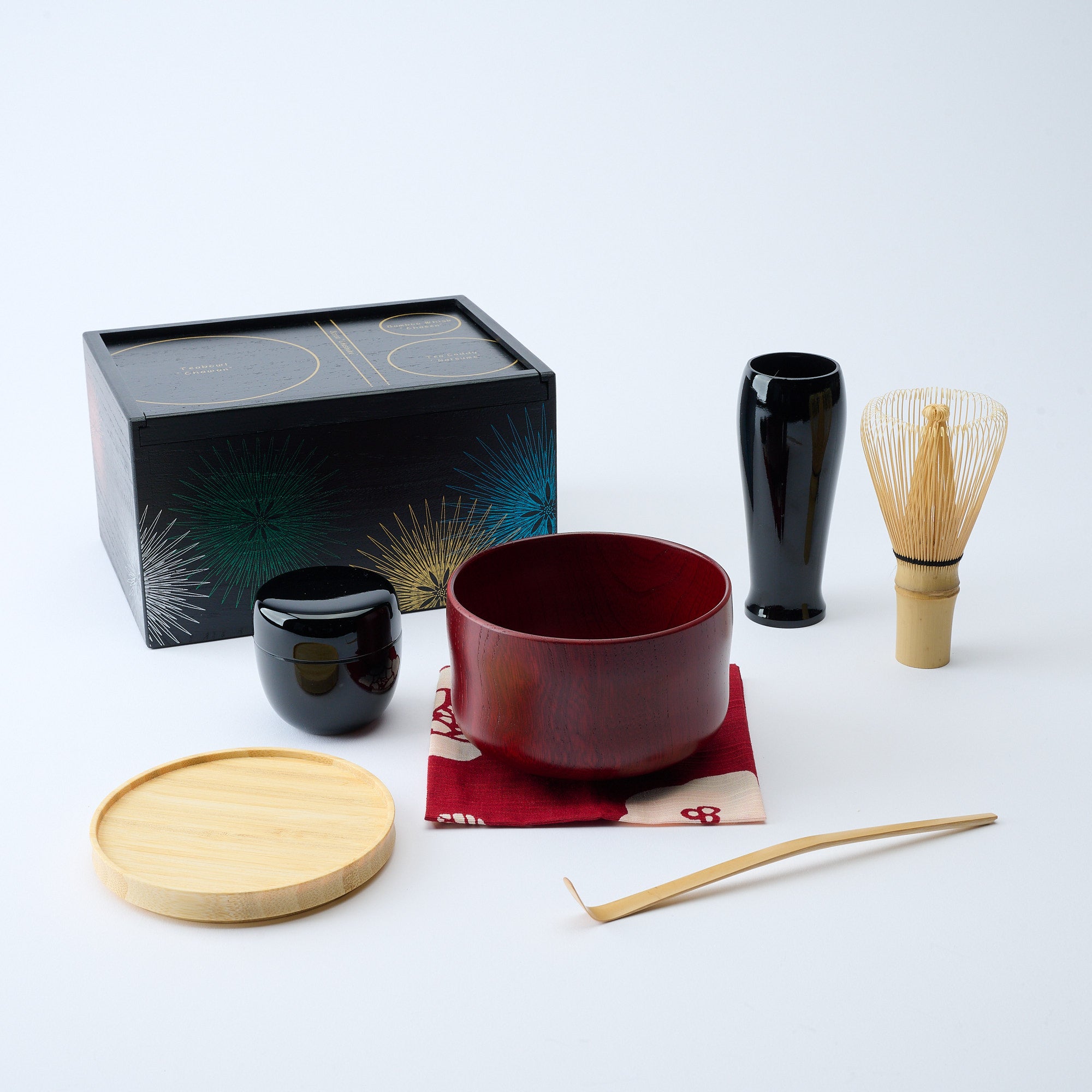 Yu-Chabako Black & Fireworks Matcha Tea Set