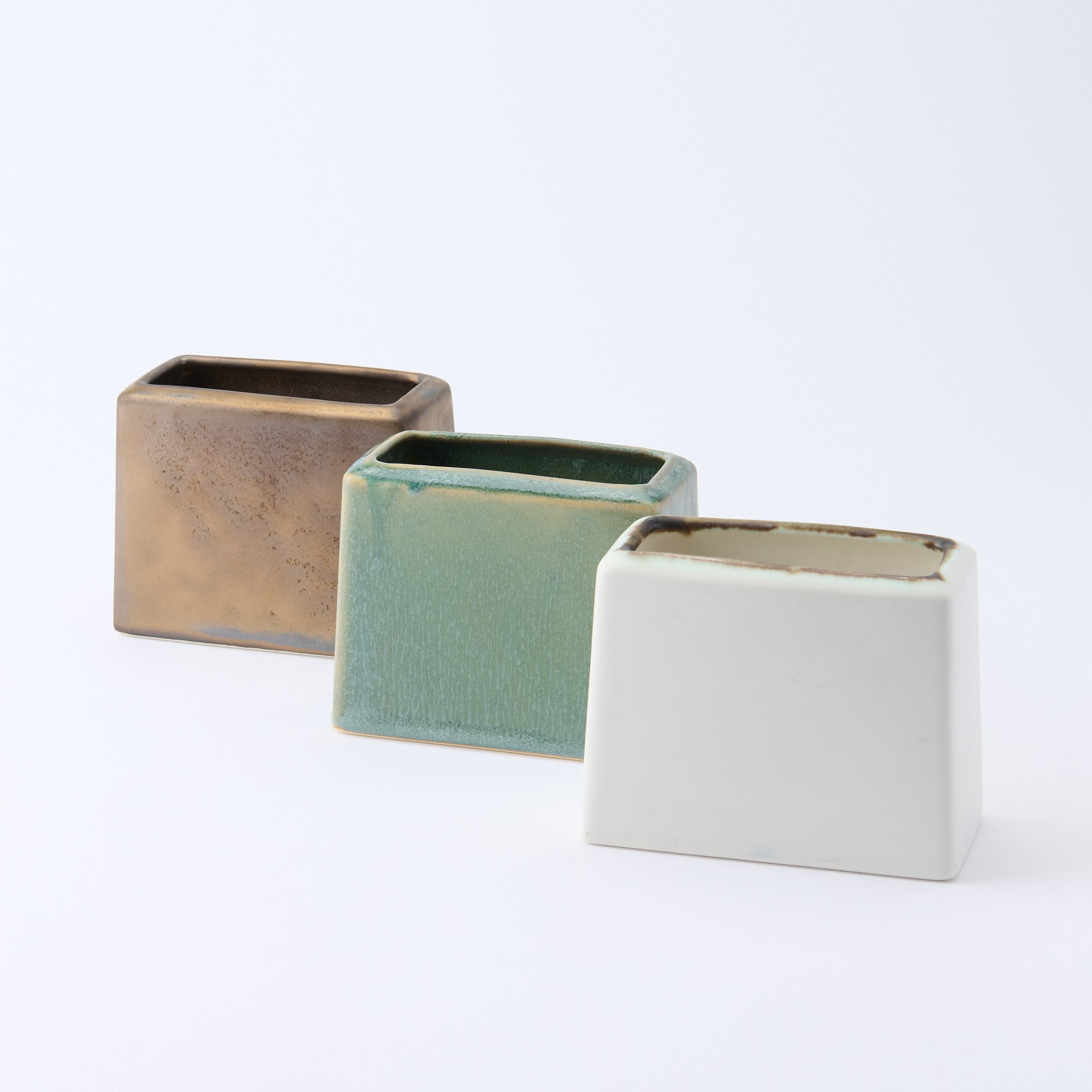Earthy Glaze Rectangular Utensil Holder