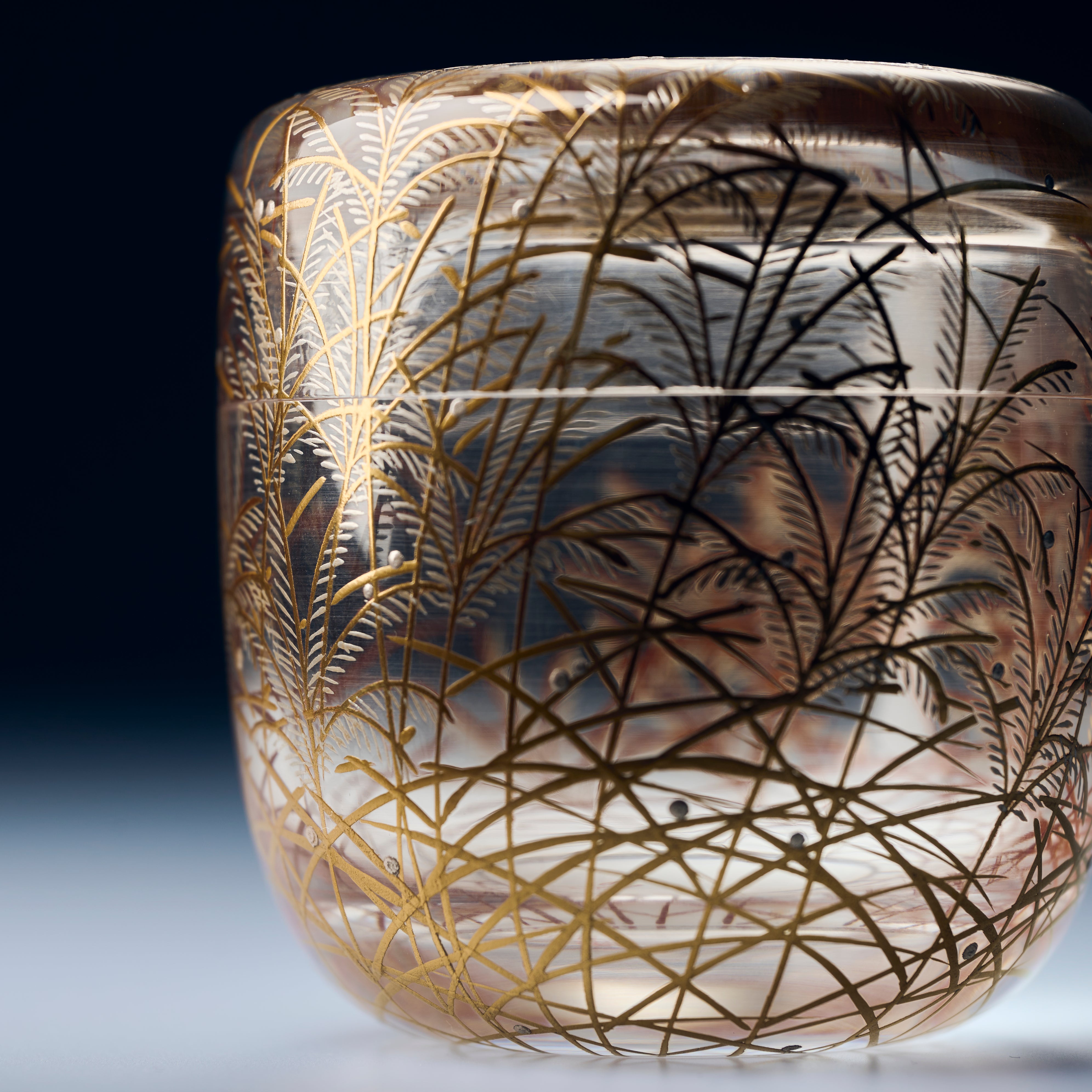Silver Grass Under the Moon Natsume Matcha Container