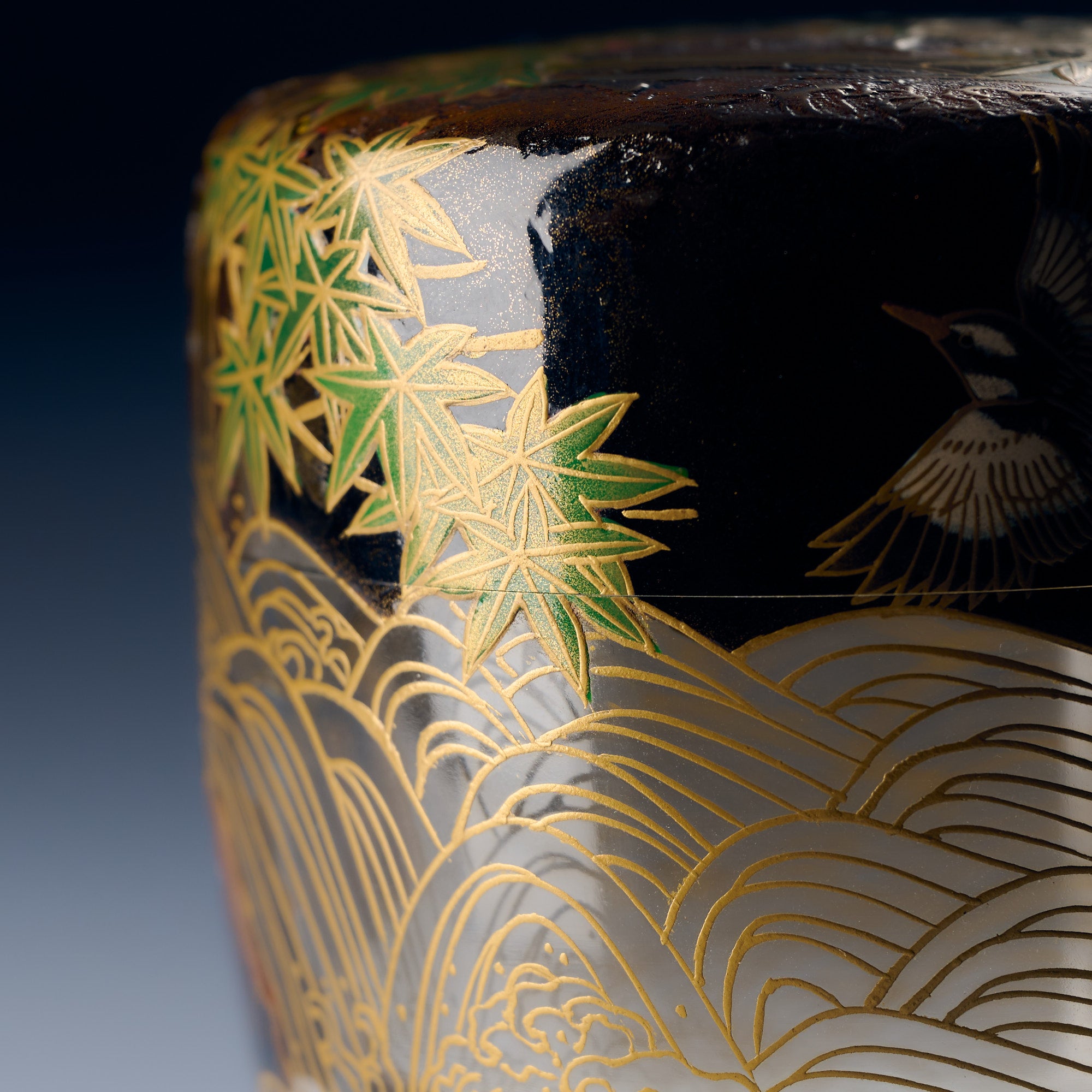 Wagtails at the Waterfall Natsume Matcha Container
