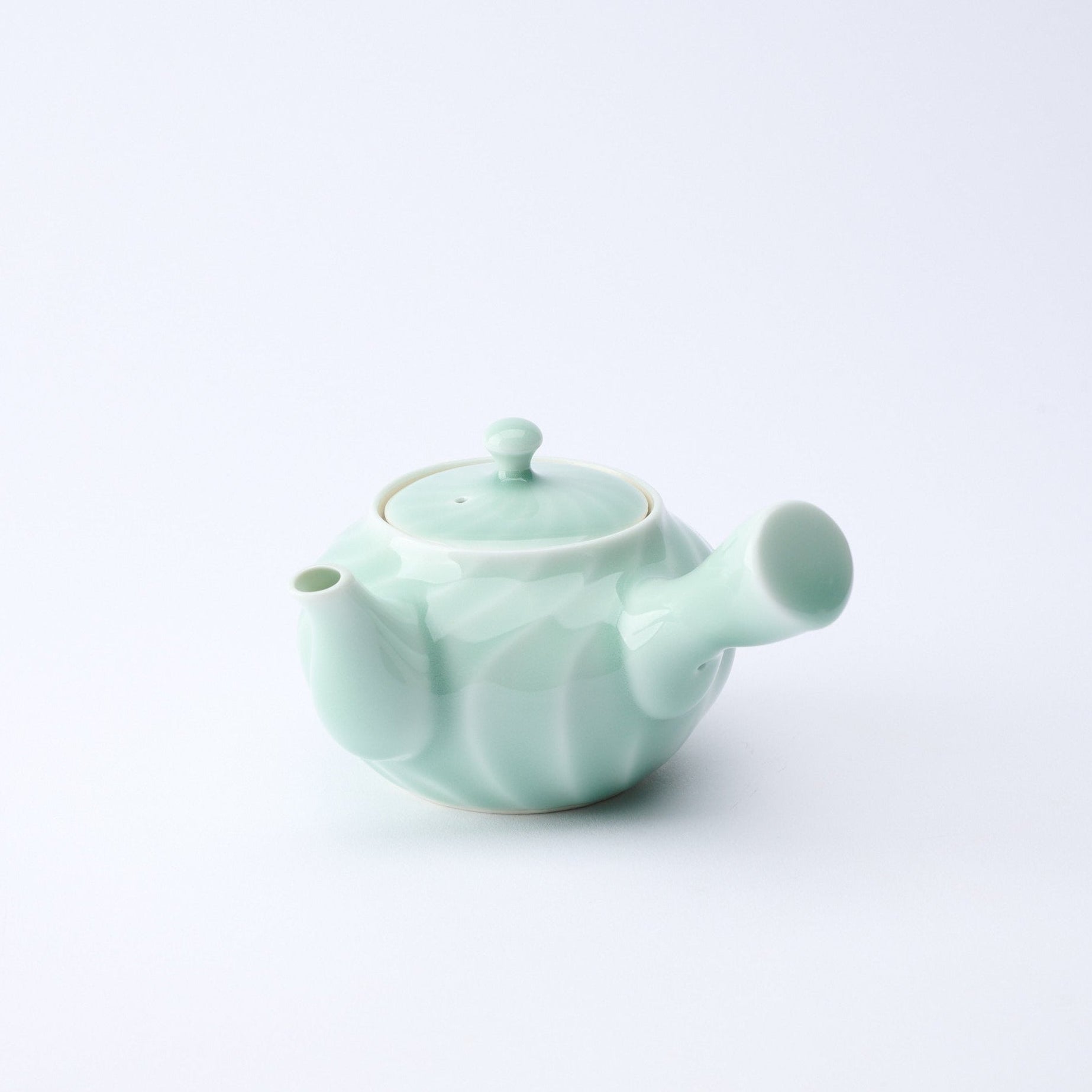 Twist Pattern Celadon Japanese Teapot