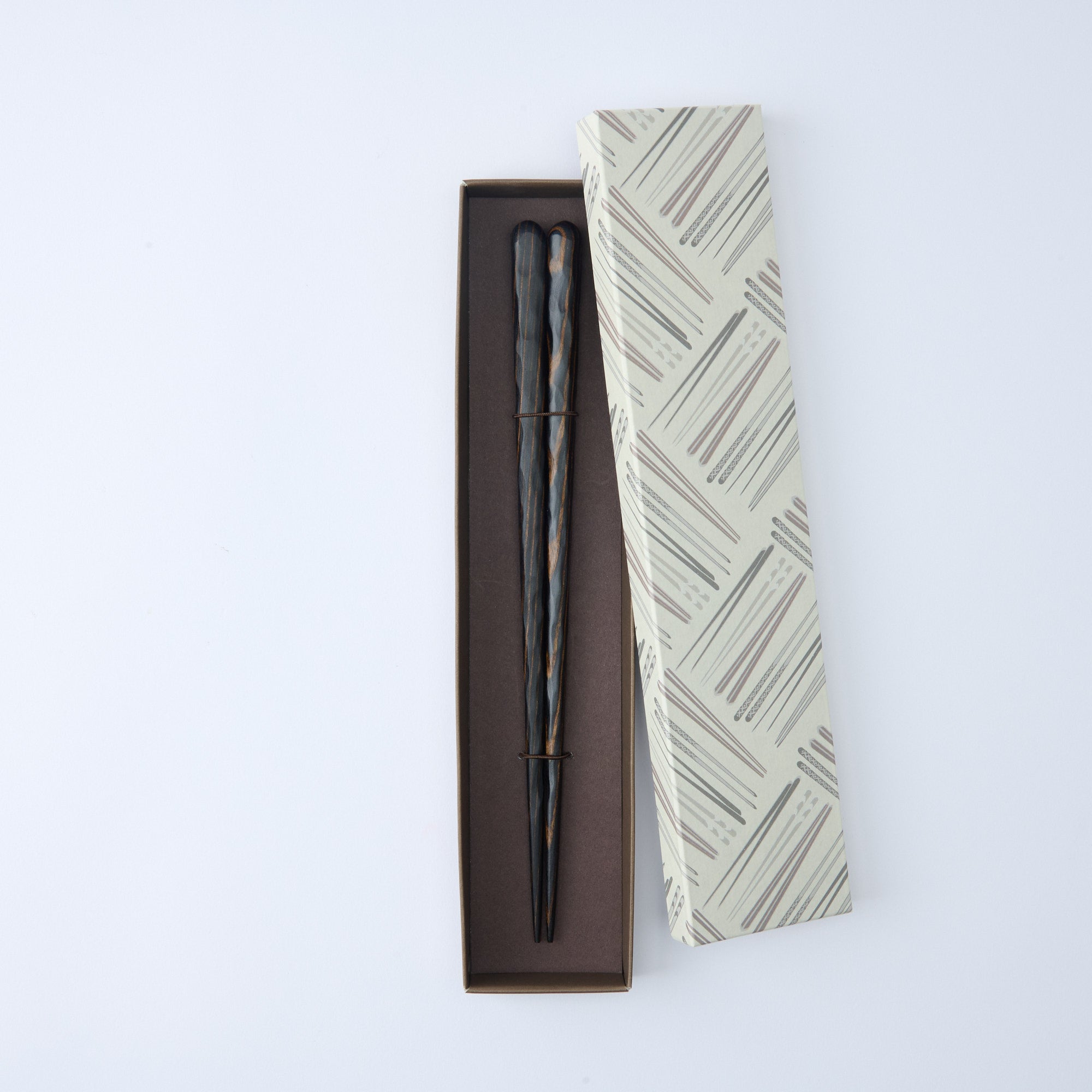 Thick Wavy Grip Wood Grain Chopsticks
