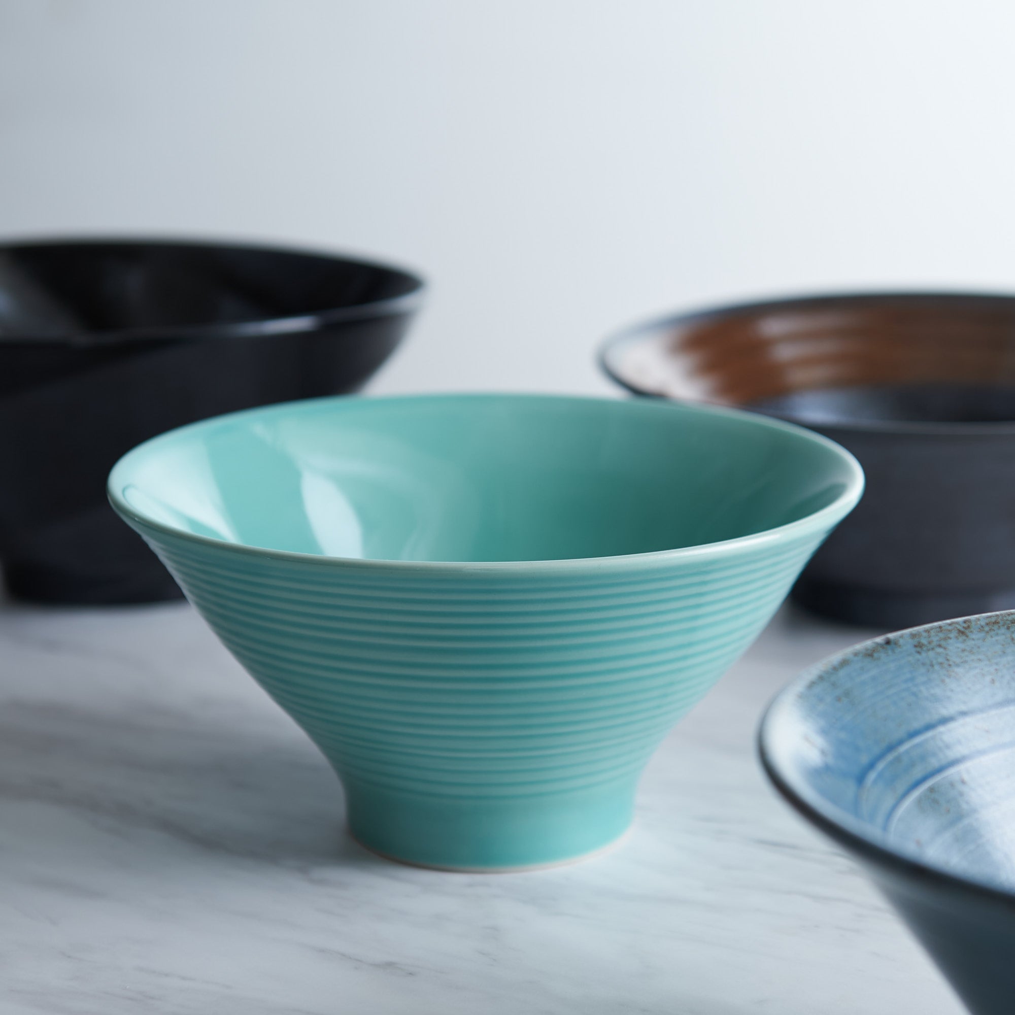 Turquoise Celadon Ramen Bowl 7.9 IN