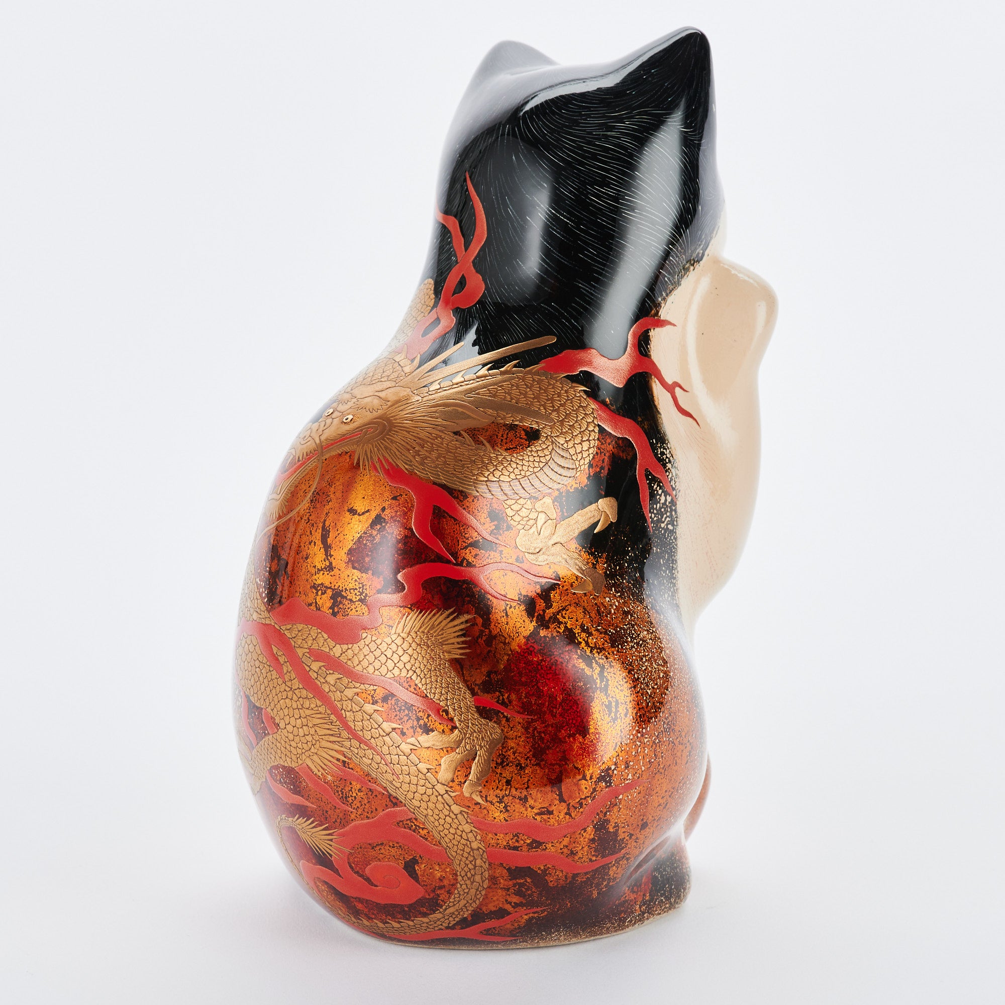 Dragon Maki-e Lucky Cat