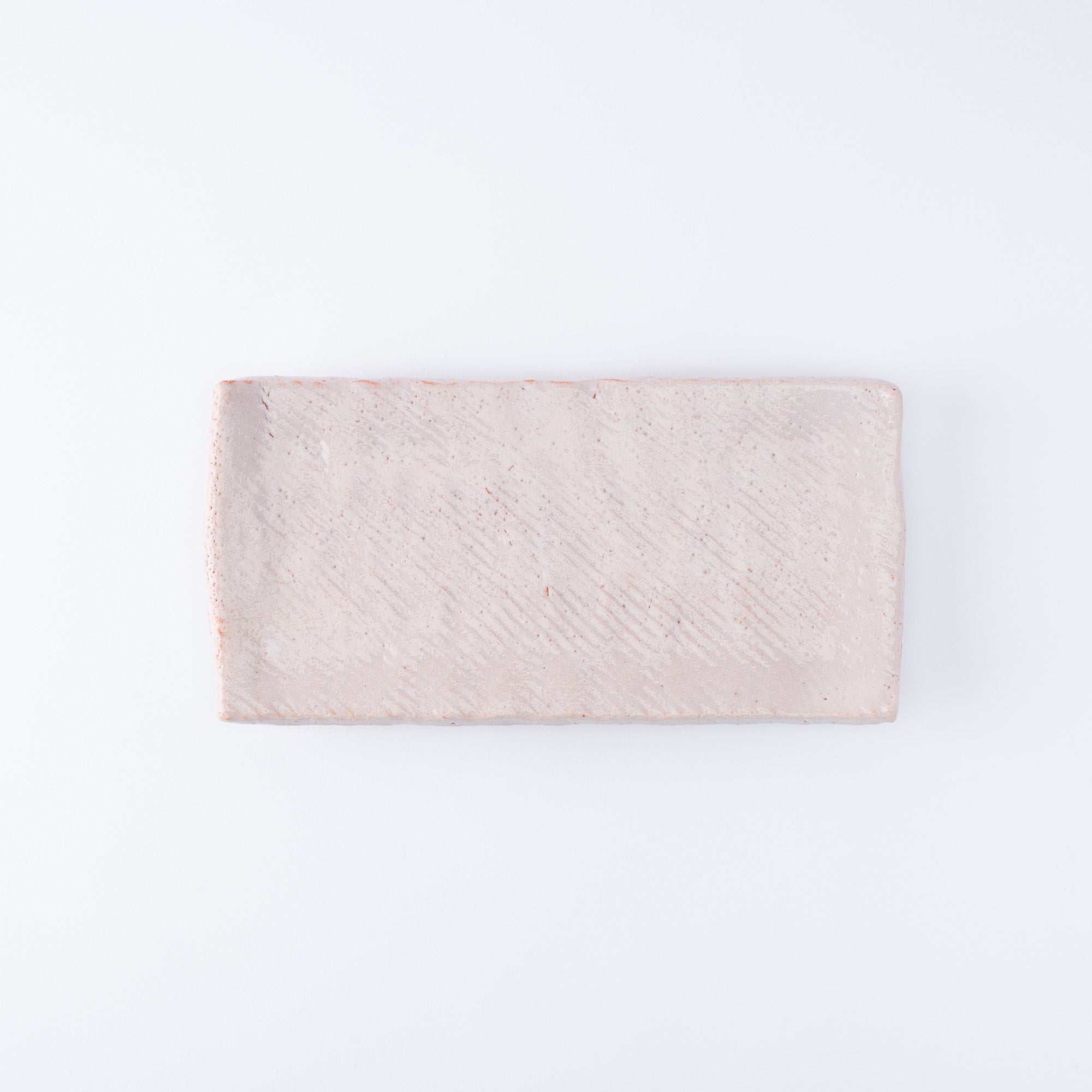 Shino Blush Footed Rectangle Dinner Plate