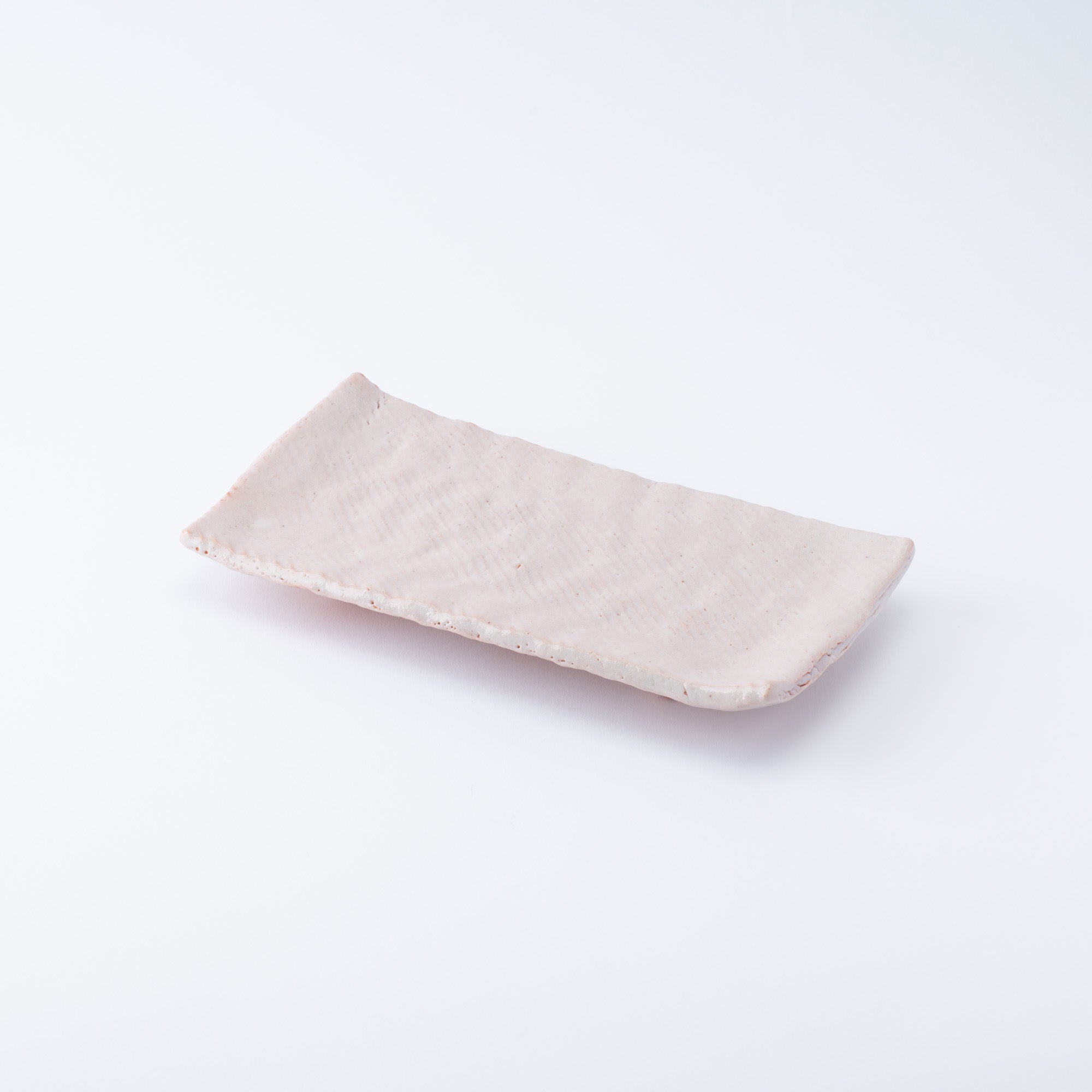 Shino Blush Footed Rectangle Dinner Plate