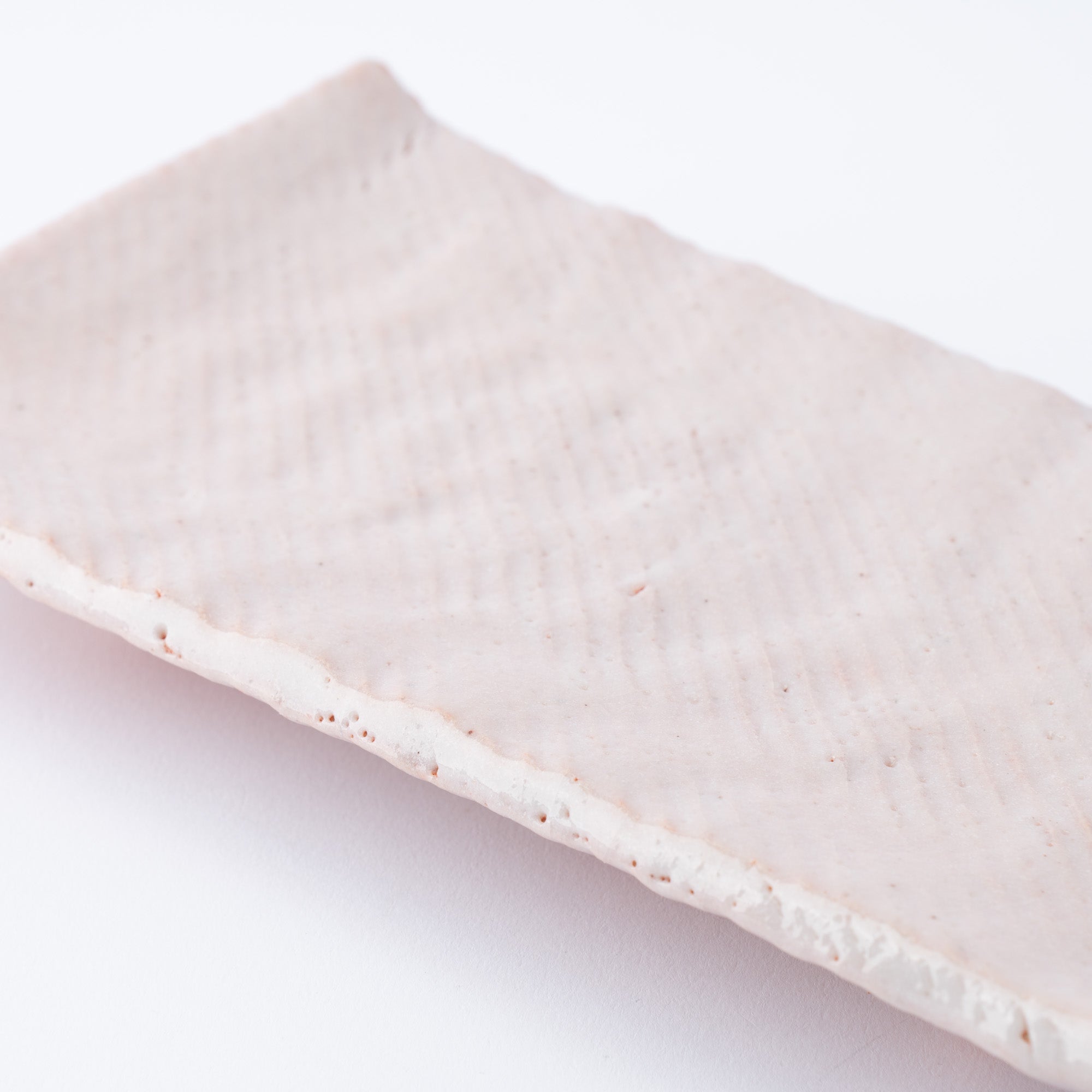 Shino Blush Footed Rectangle Dinner Plate