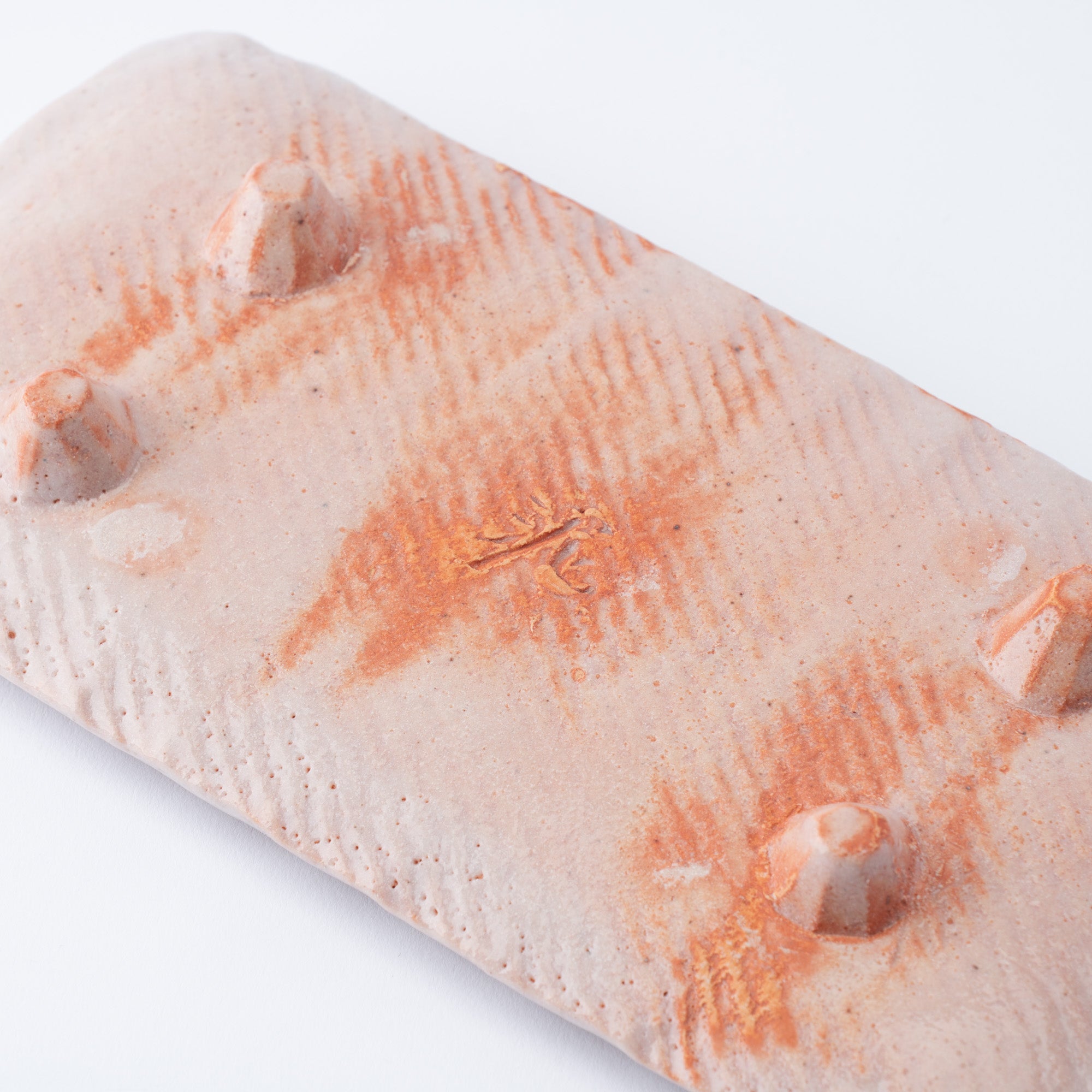 Shino Blush Footed Rectangle Dinner Plate