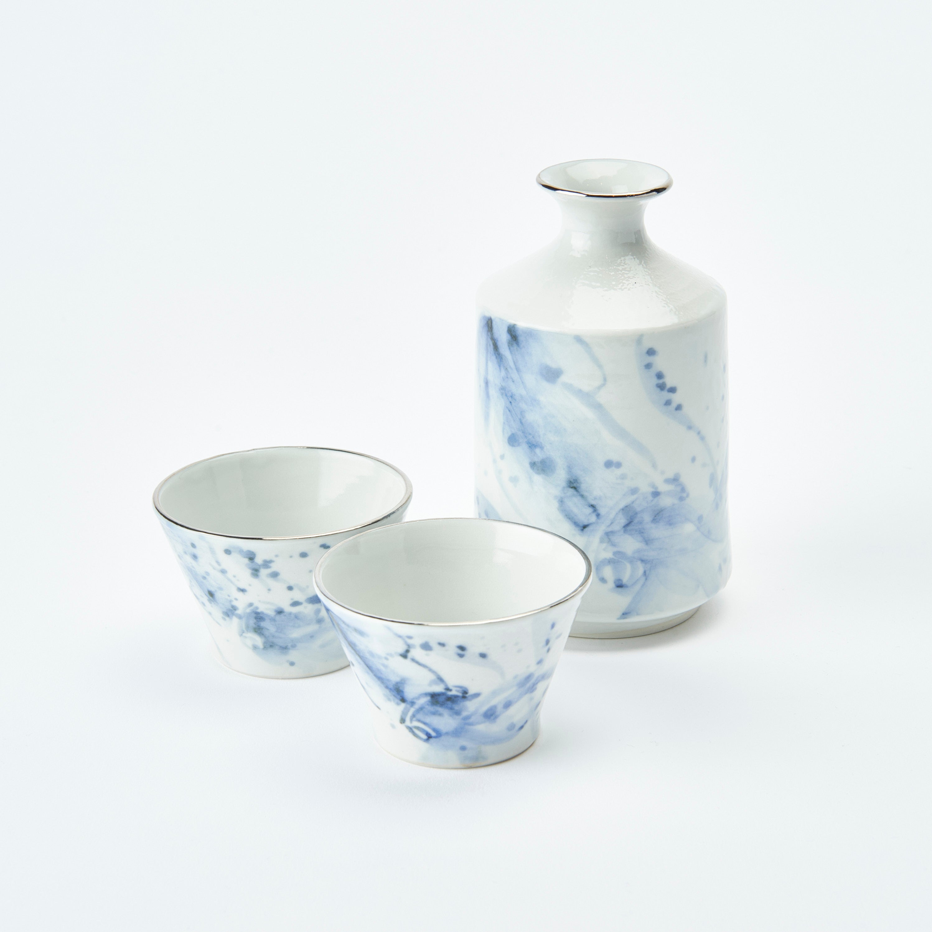 Sea Creatures in Blue Sake Set