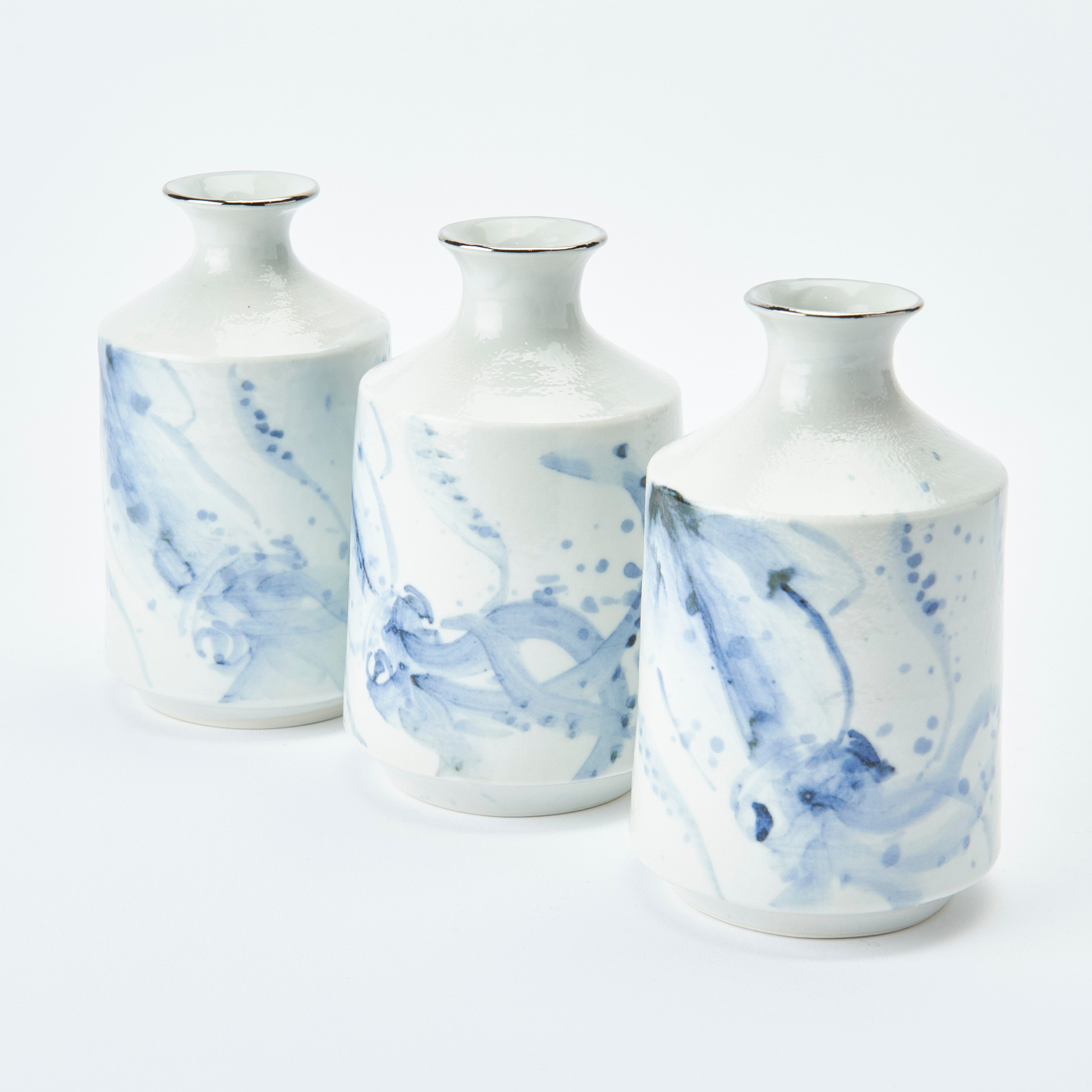 Sea Creatures in Blue Sake Set