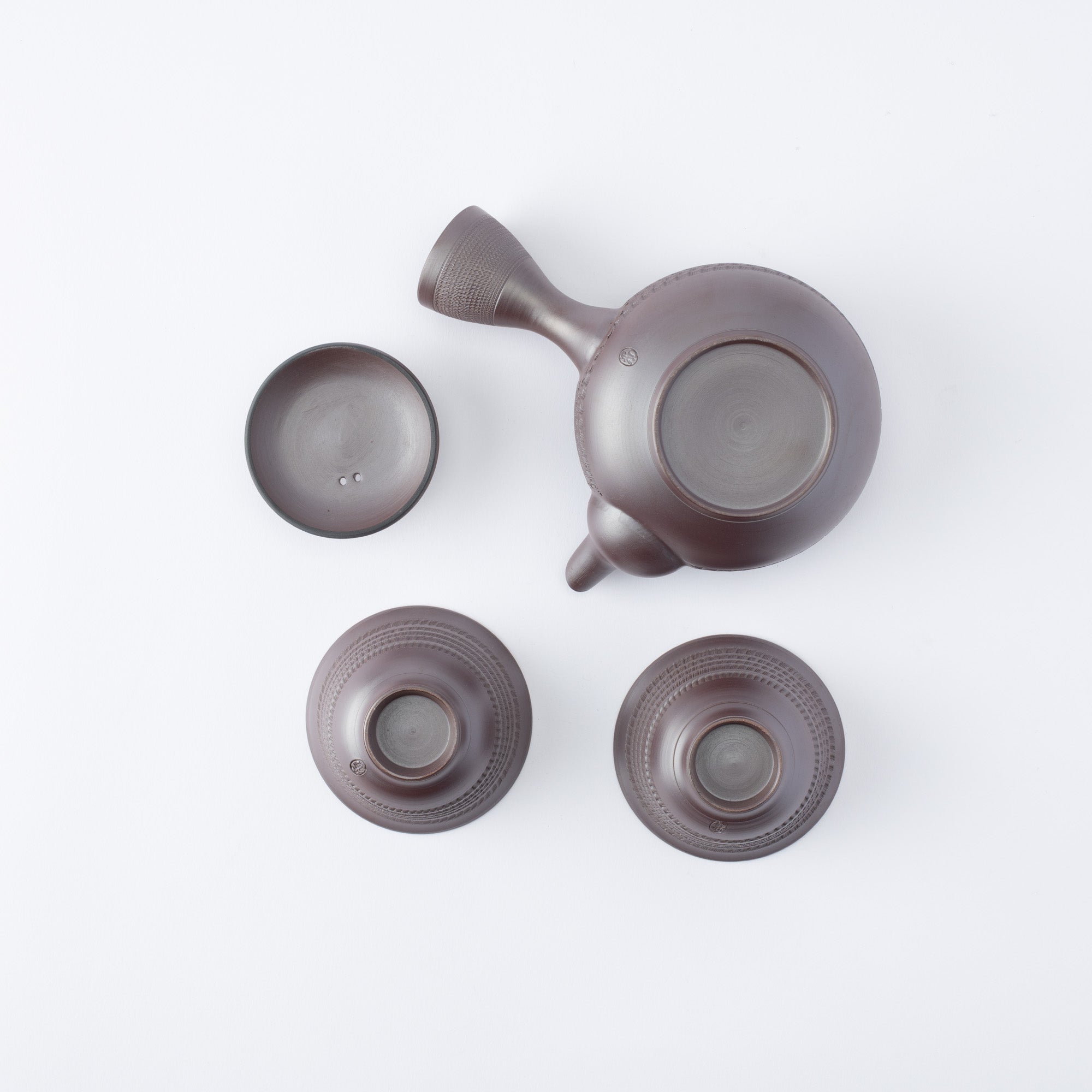 Linear Carving Japanese Tea Set