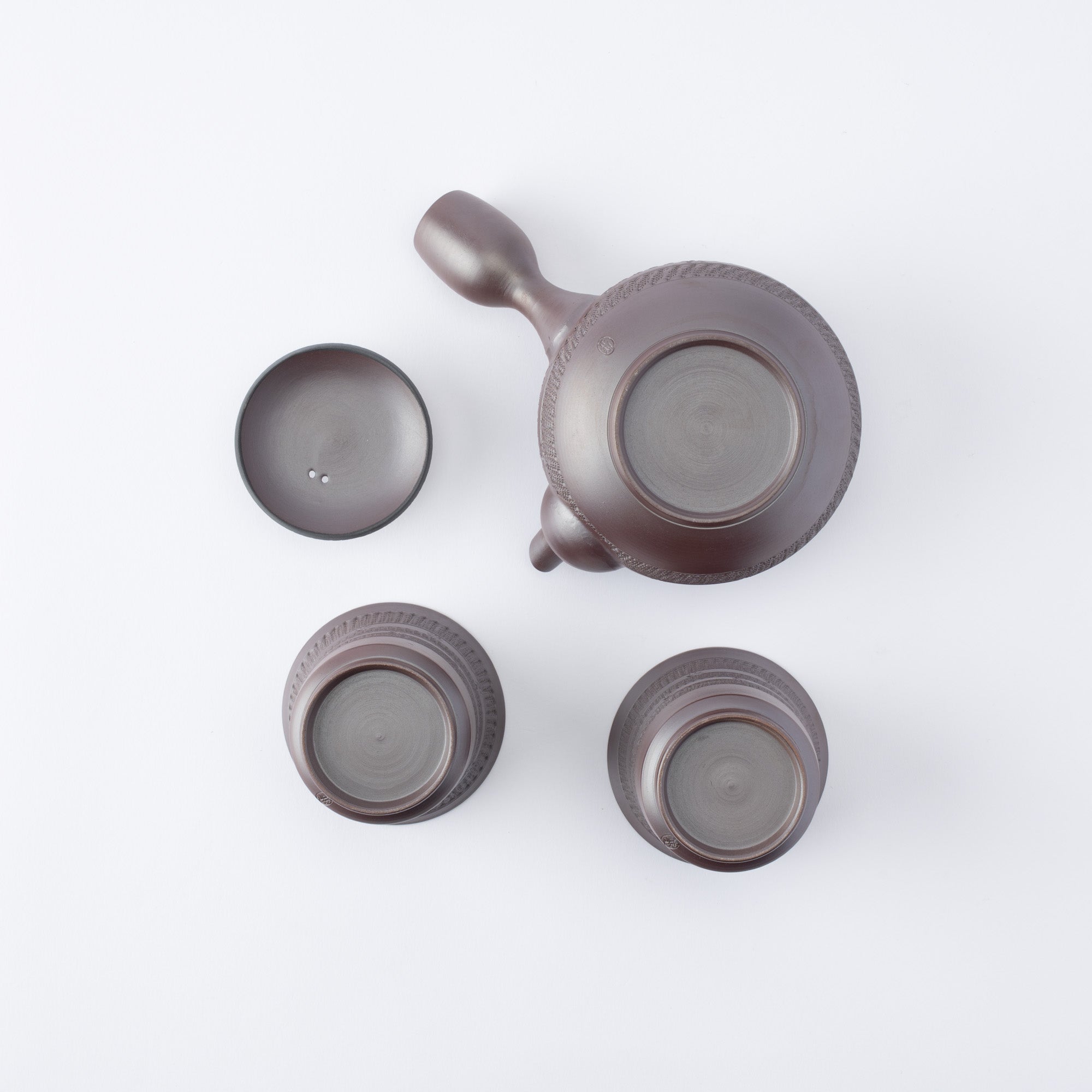 Floral Carving Japanese Tea Set