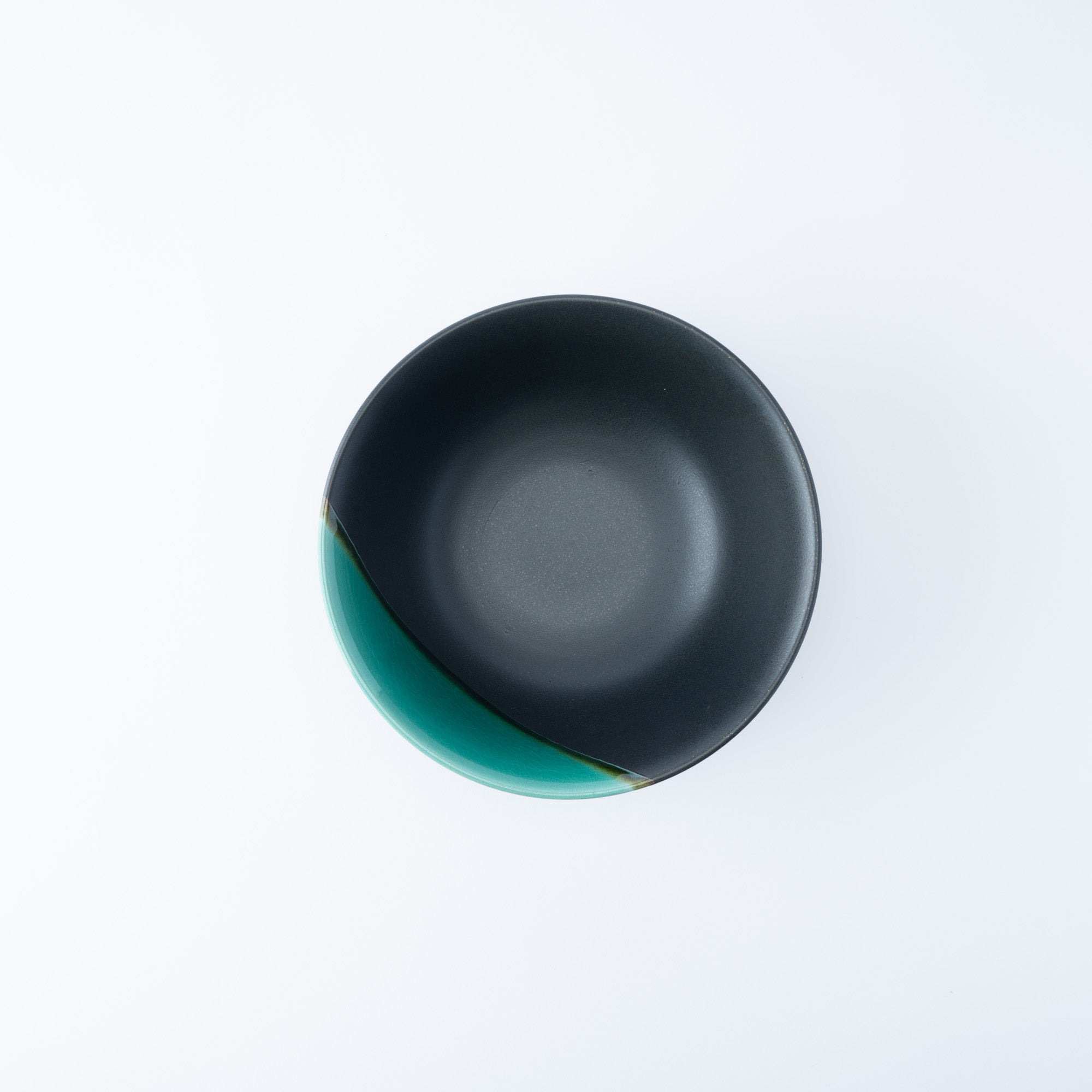 Green Sheen with Black Matte Ramen Bowl 8.9 IN