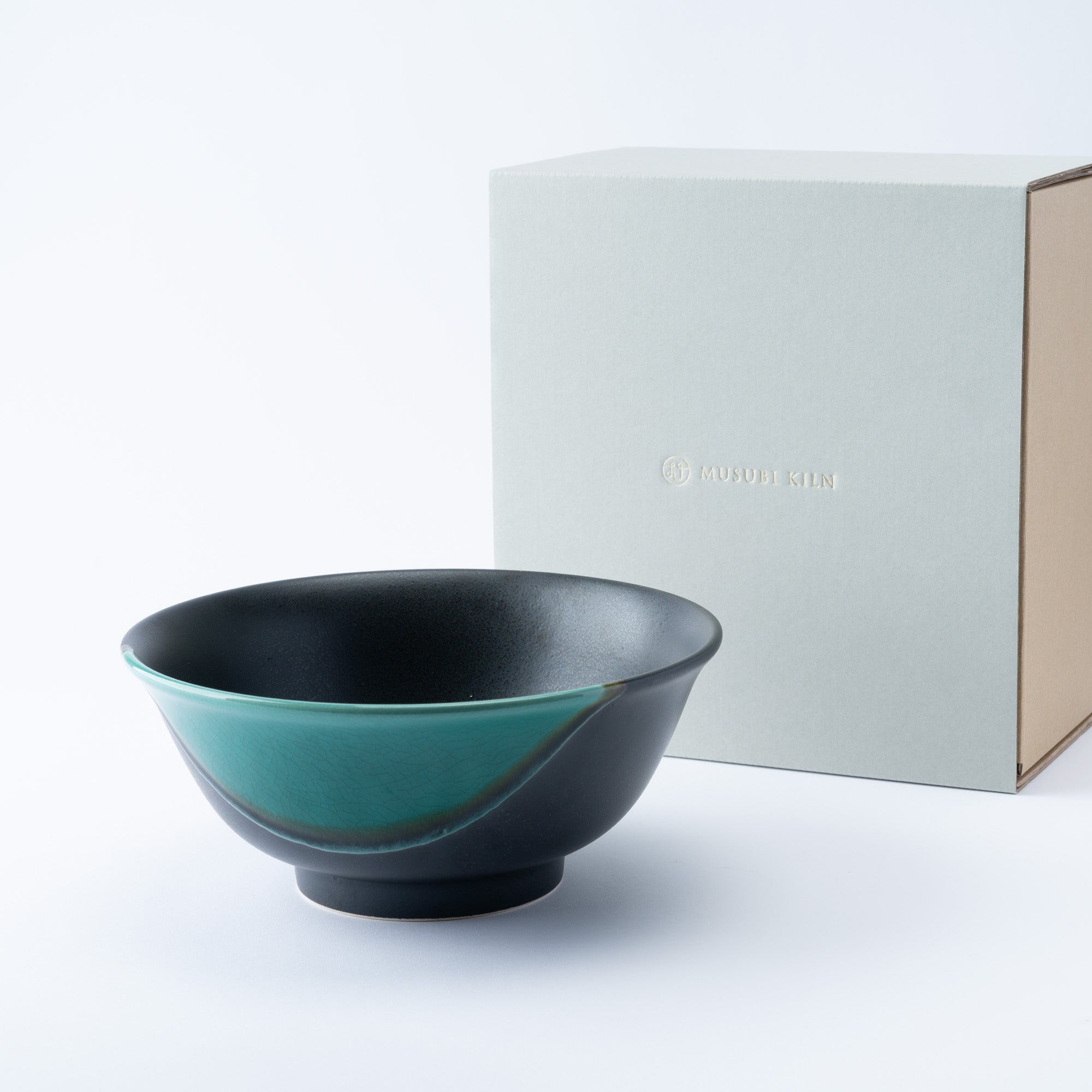 Green Sheen with Black Matte Ramen Bowl 8.9 IN