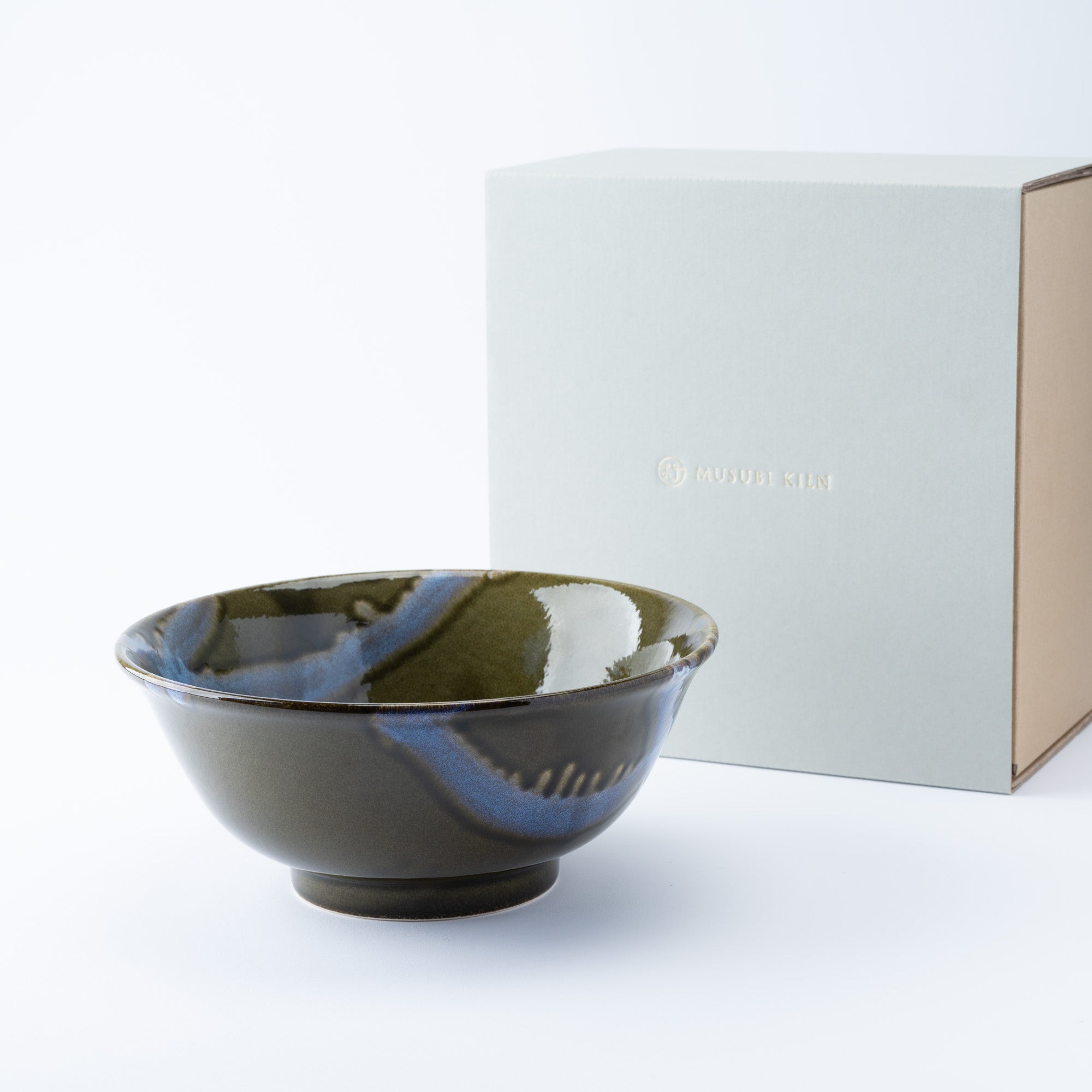 Blue Stroke Green Ramen Bowl 8.9 IN