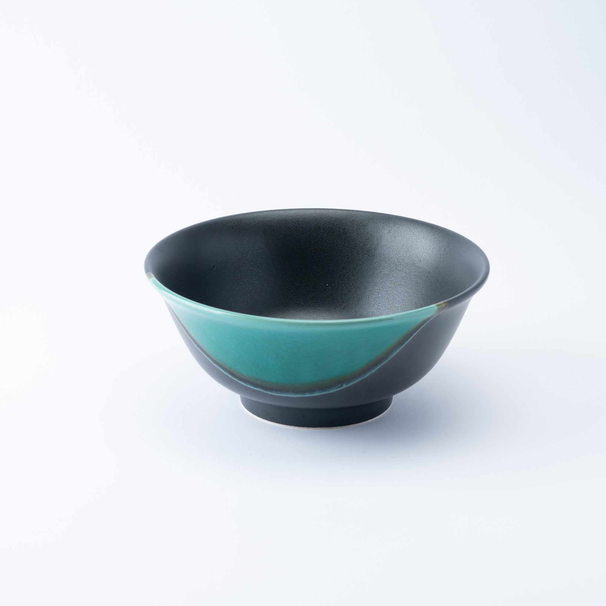 Green Sheen with Black Matte Ramen Bowl 8.9 IN
