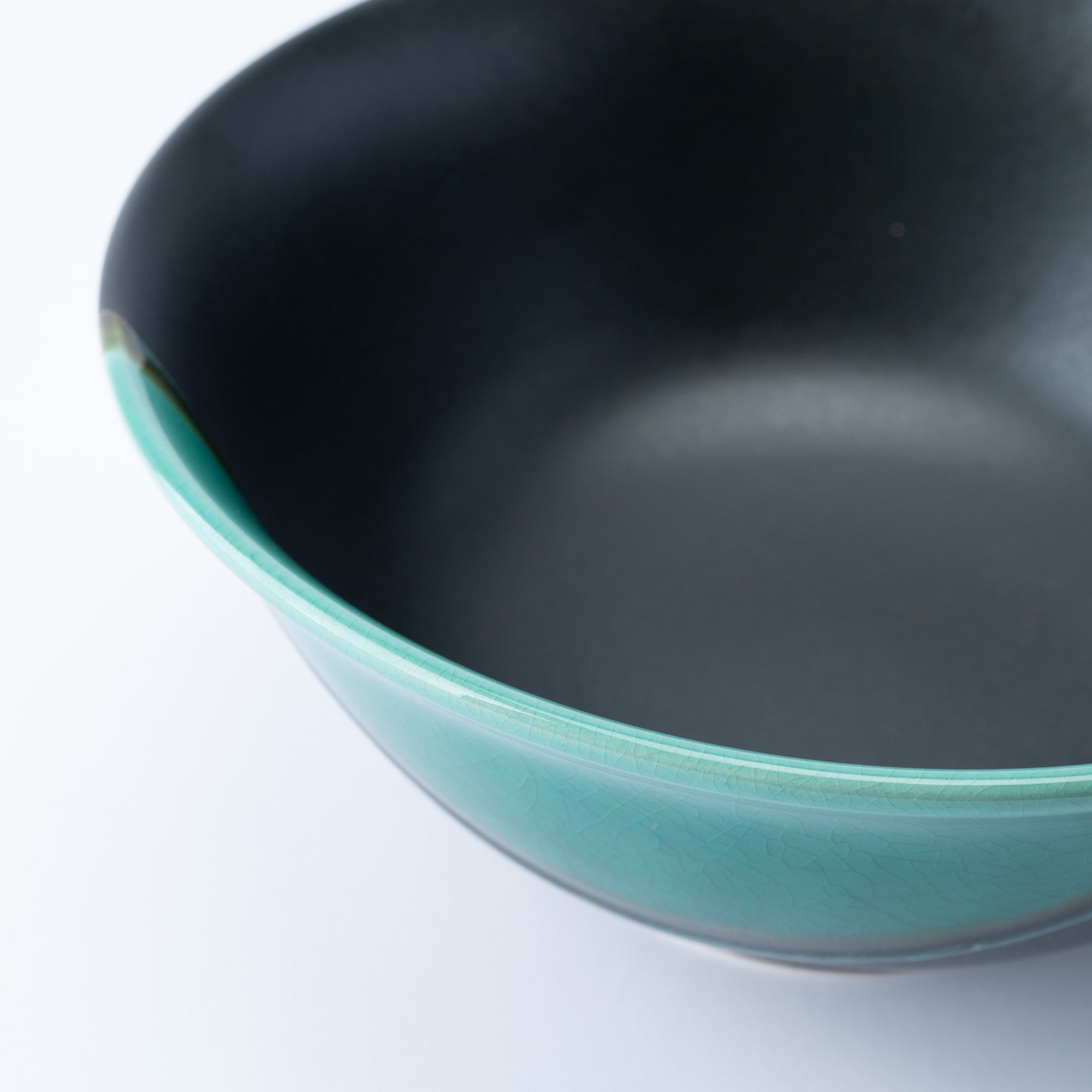 Green Sheen with Black Matte Ramen Bowl 8.9 IN