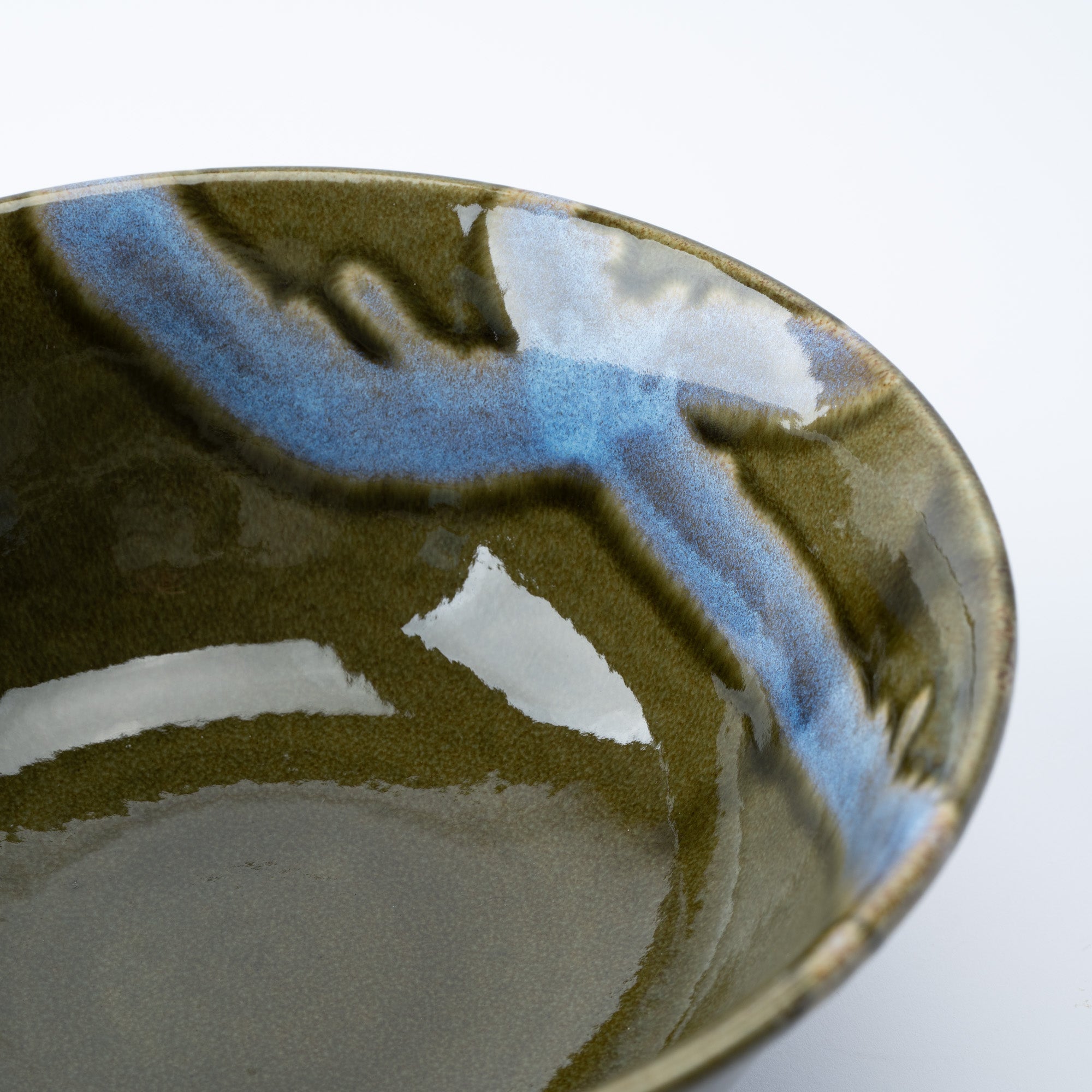 Blue Stroke Green Ramen Bowl 8.9 IN