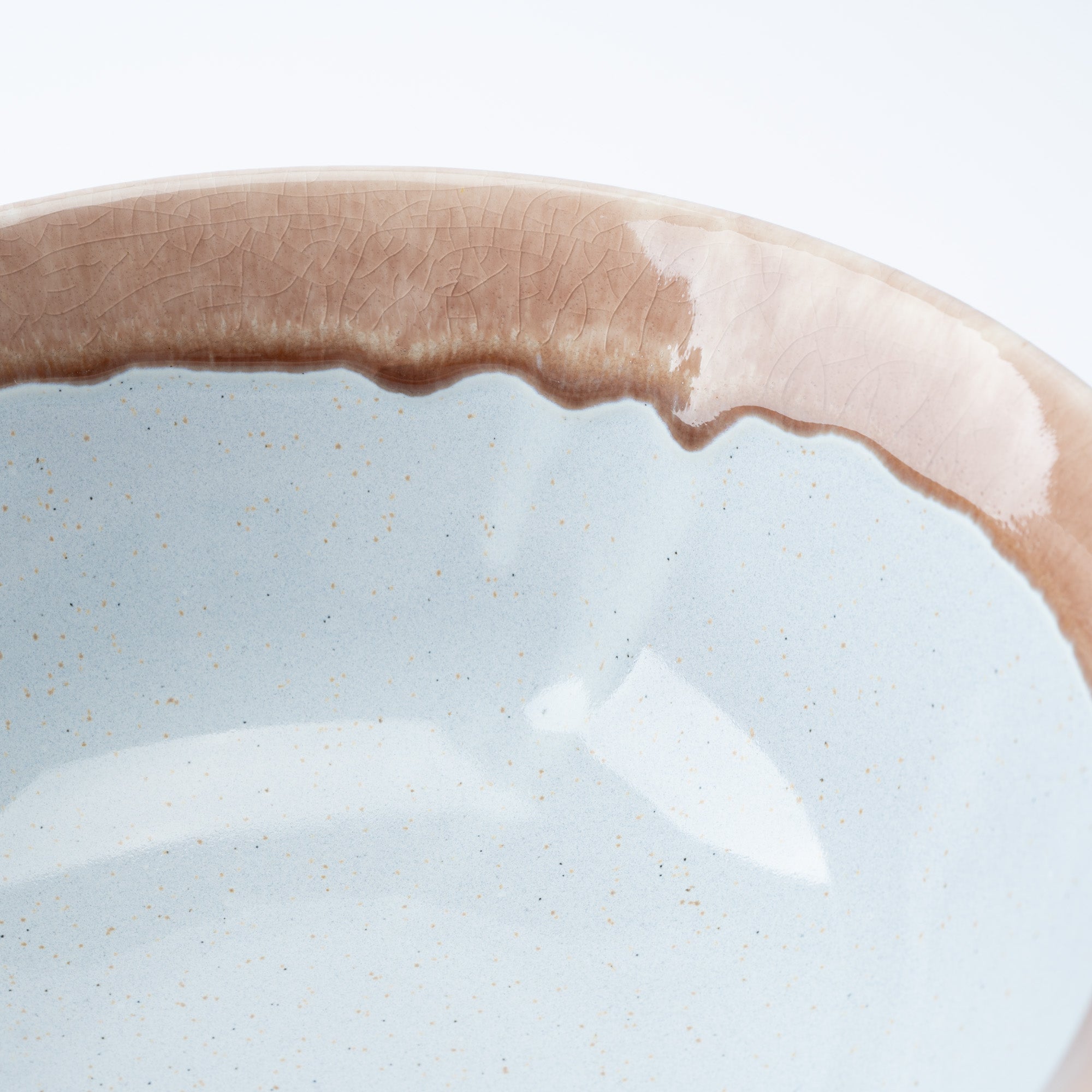 Earth-Rim Speckled Gray Ramen Bowl 8.9 IN