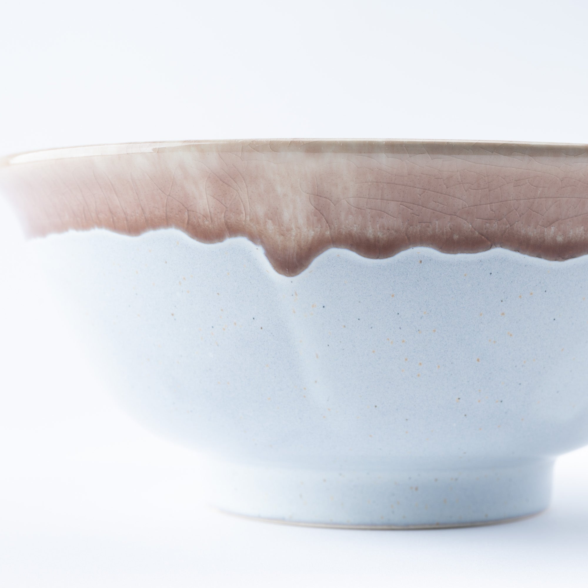 Earth-Rim Speckled Gray Ramen Bowl 8.9 IN