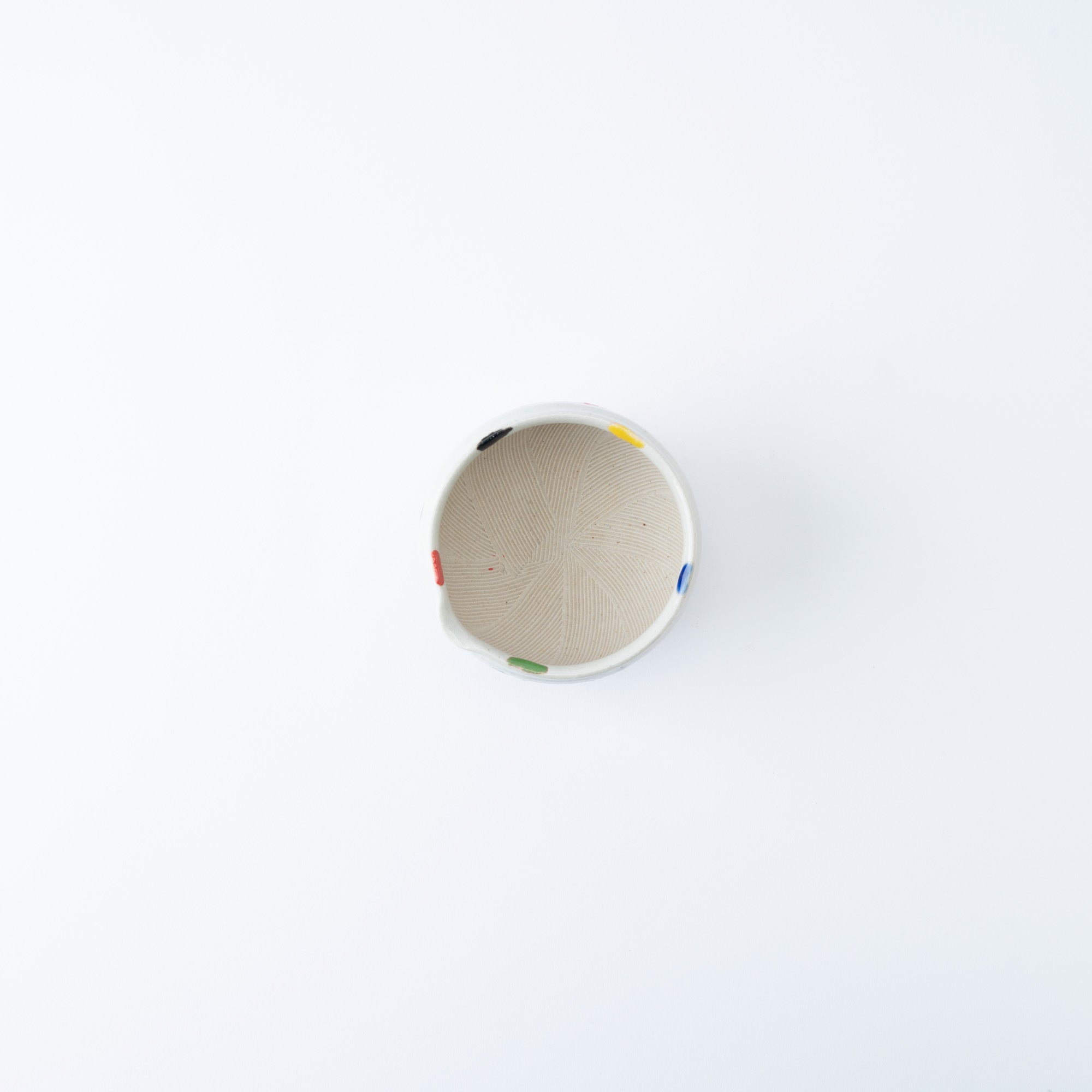 Polka Dot Round Mortar with Spout 3.9 In