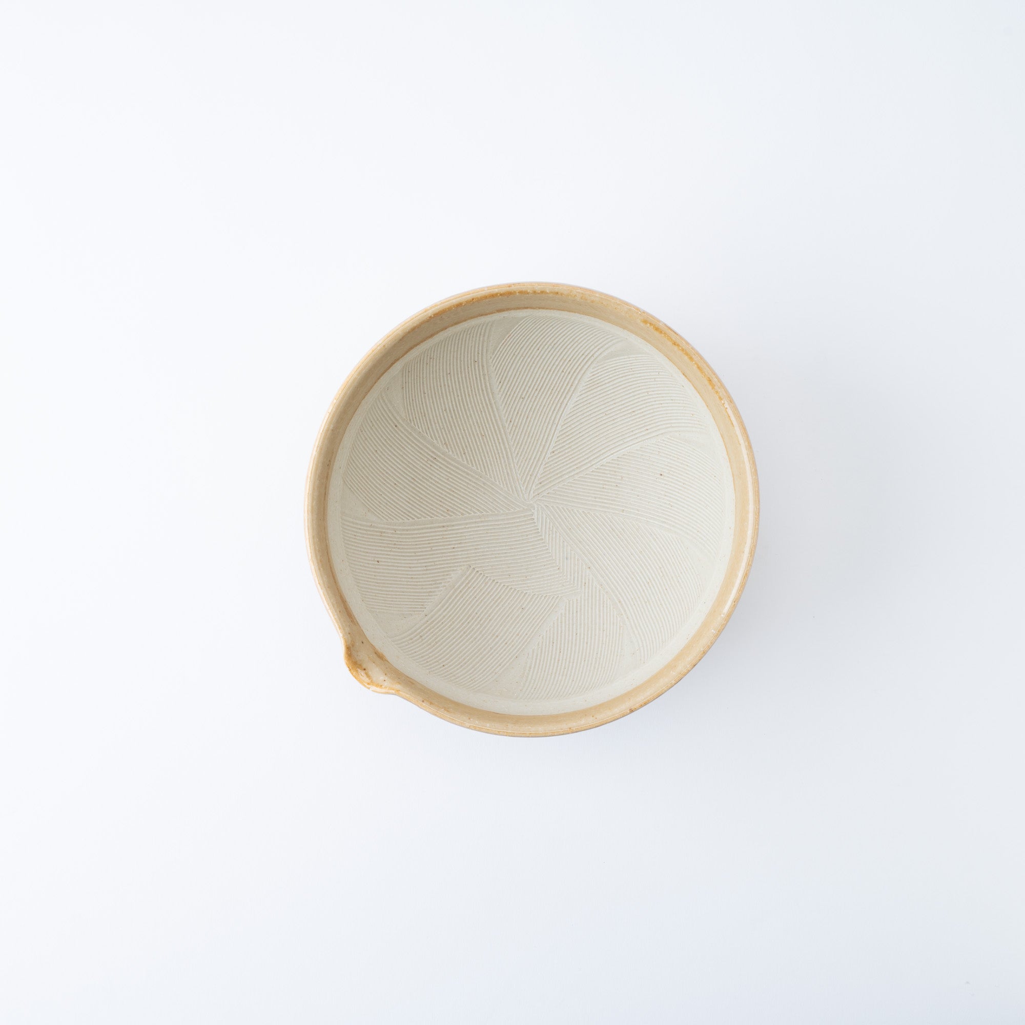 Light Brown Deep Mortar with Spout 7.1 In