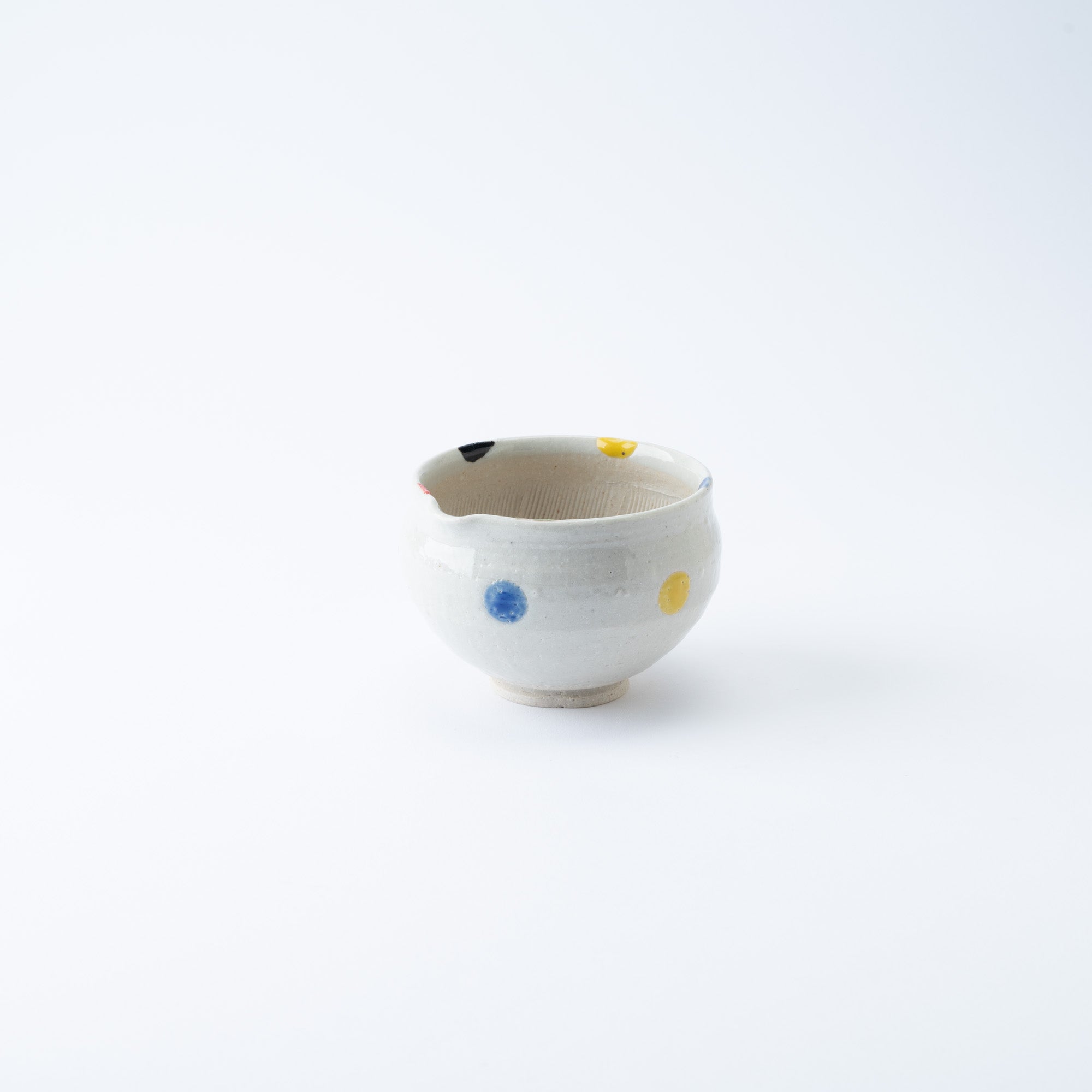 Polka Dot Round Mortar with Spout 3.9 In