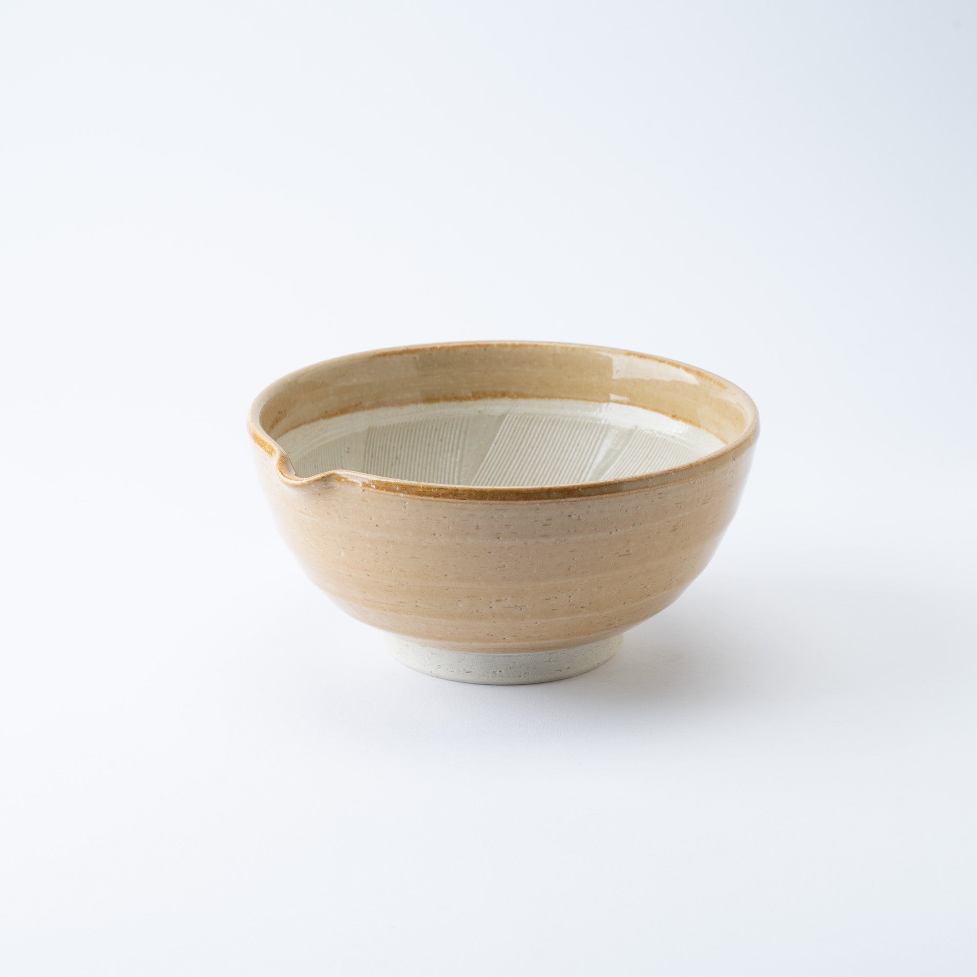 Light Brown Deep Mortar with Spout 7.1 In