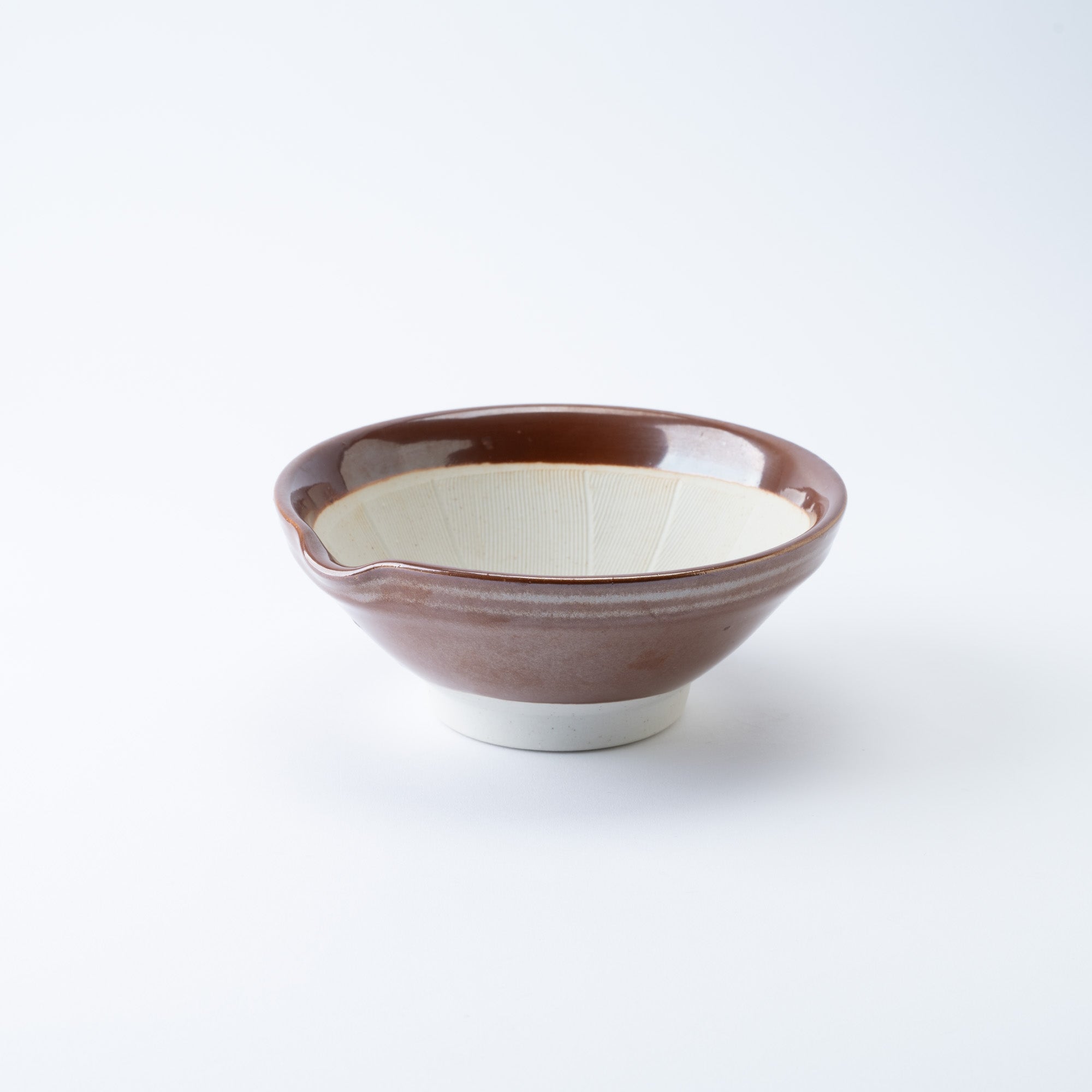 Dark Brown Mortar with Spout 7.1 In