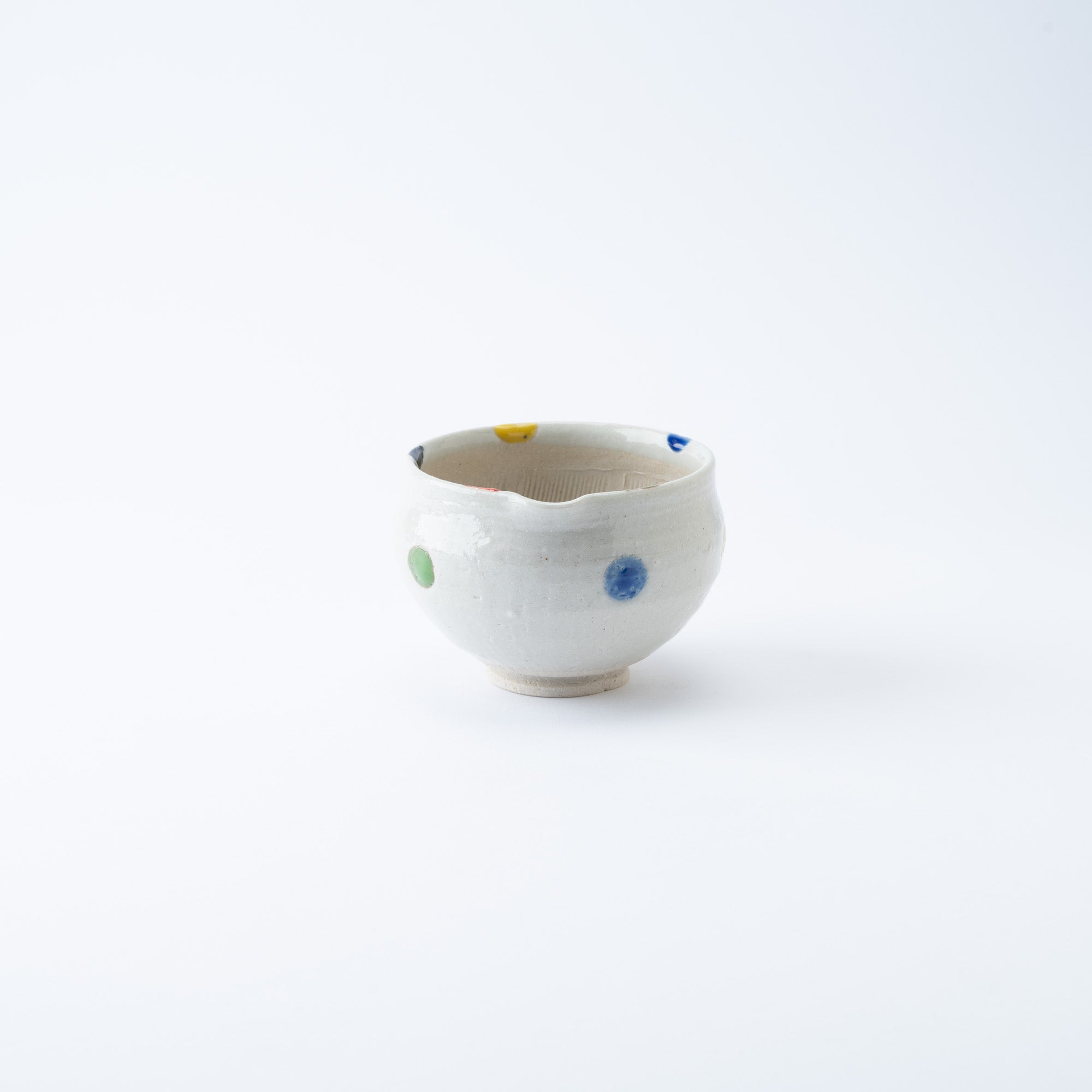 Polka Dot Round Mortar with Spout 3.9 In