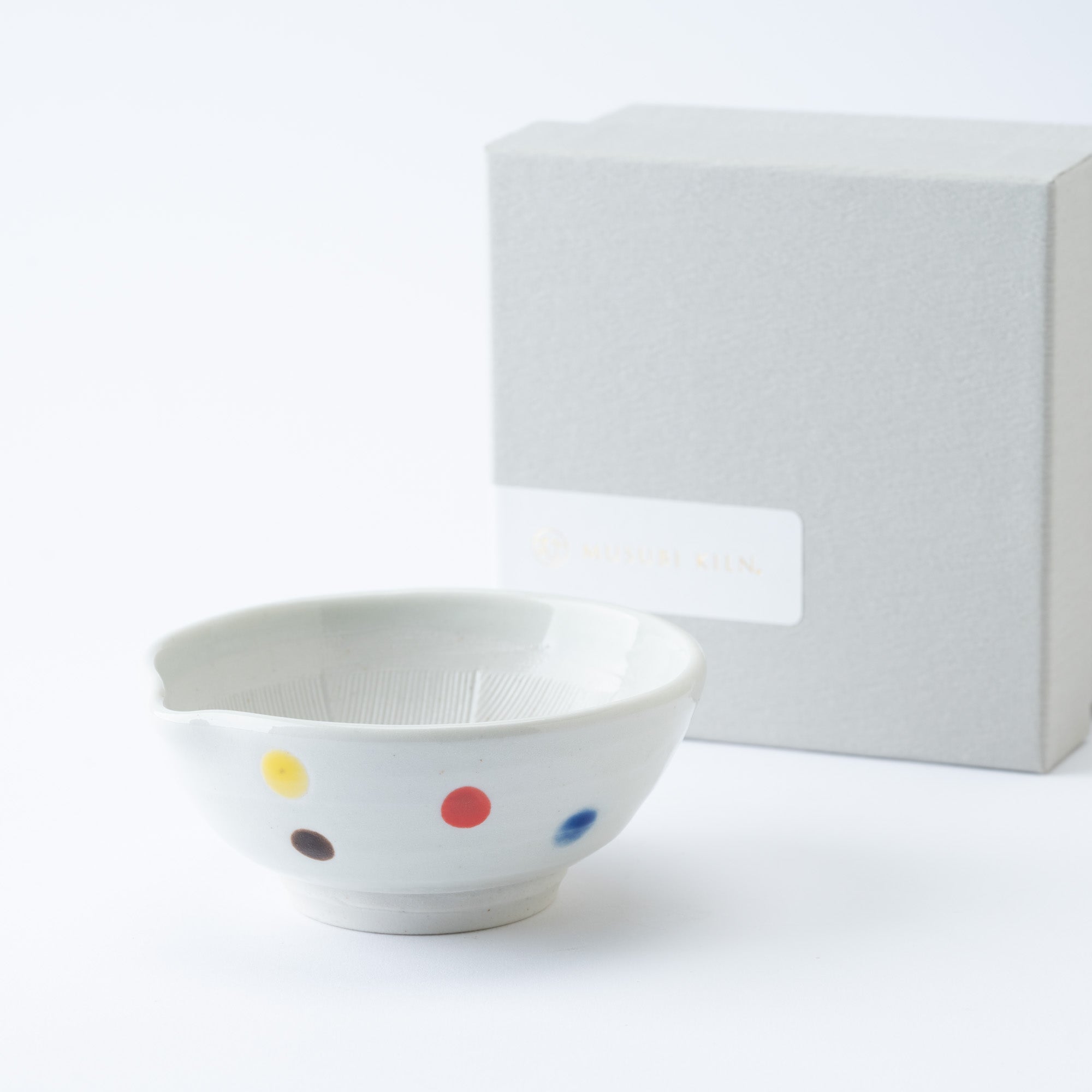 Polka Dot Shallow Mortar with Spout 4.5 In