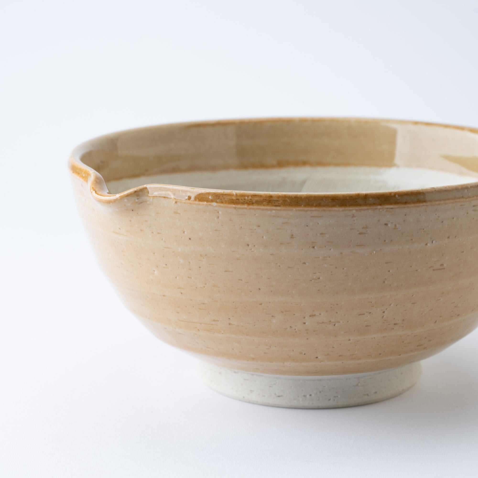 Light Brown Deep Mortar with Spout 7.1 In