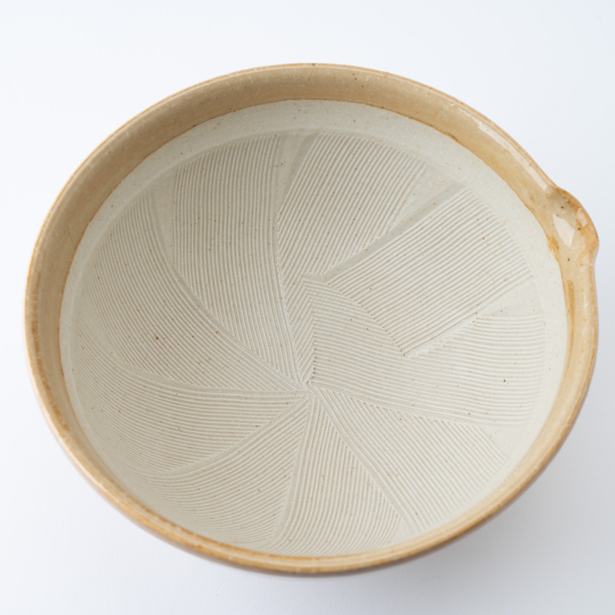 Light Brown Deep Mortar with Spout 7.1 In