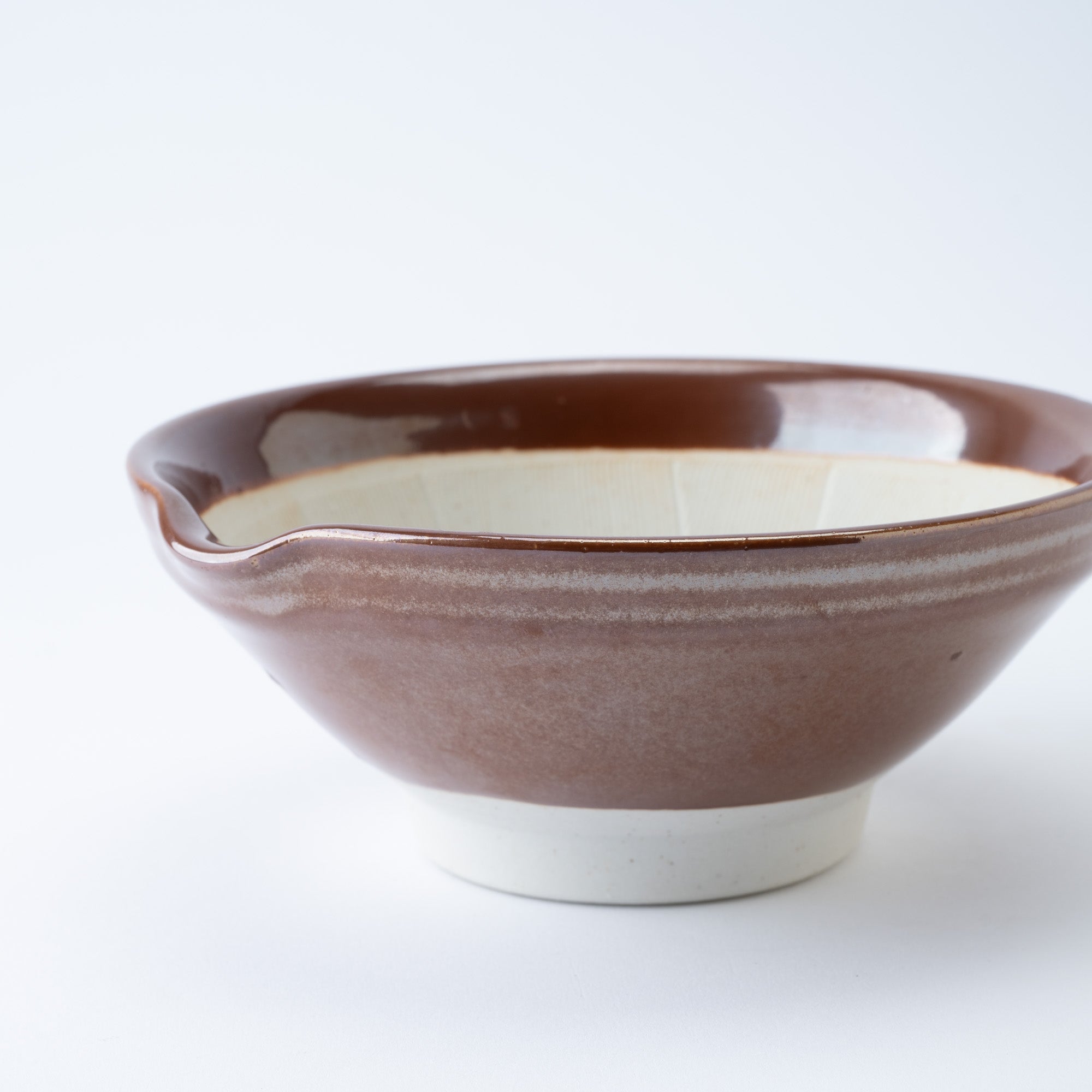 Dark Brown Mortar with Spout 7.1 In